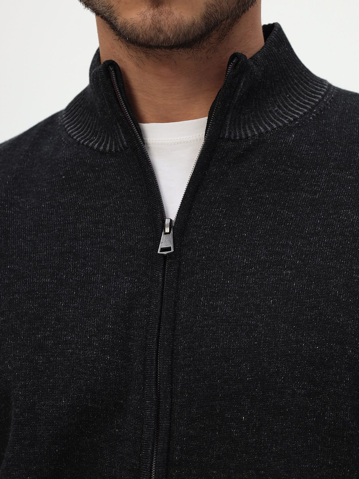 G139-60VB ванизе (чёрн./серый) Кардиган мужской