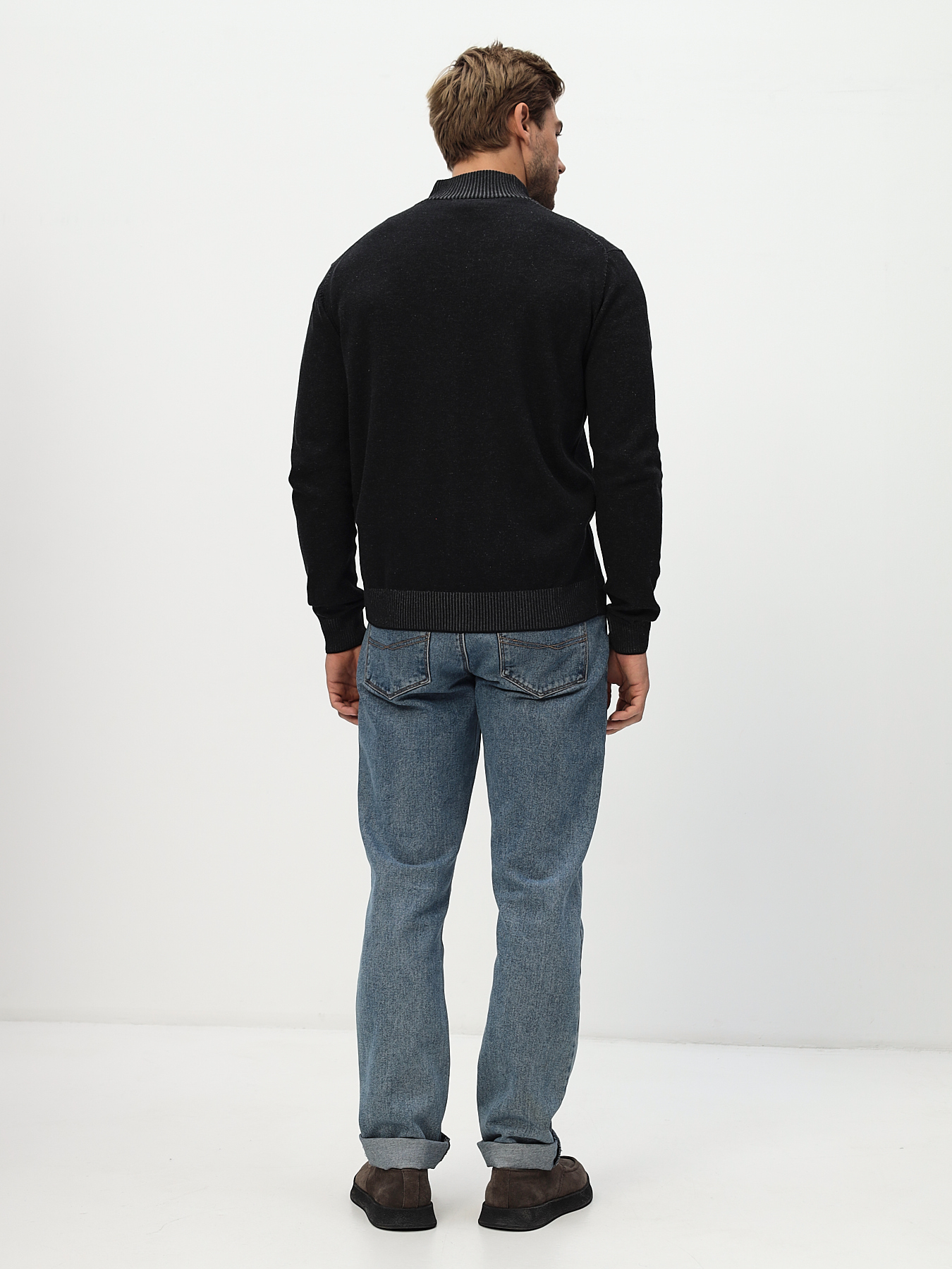 G139-60VB ванизе (чёрн./серый) Кардиган мужской