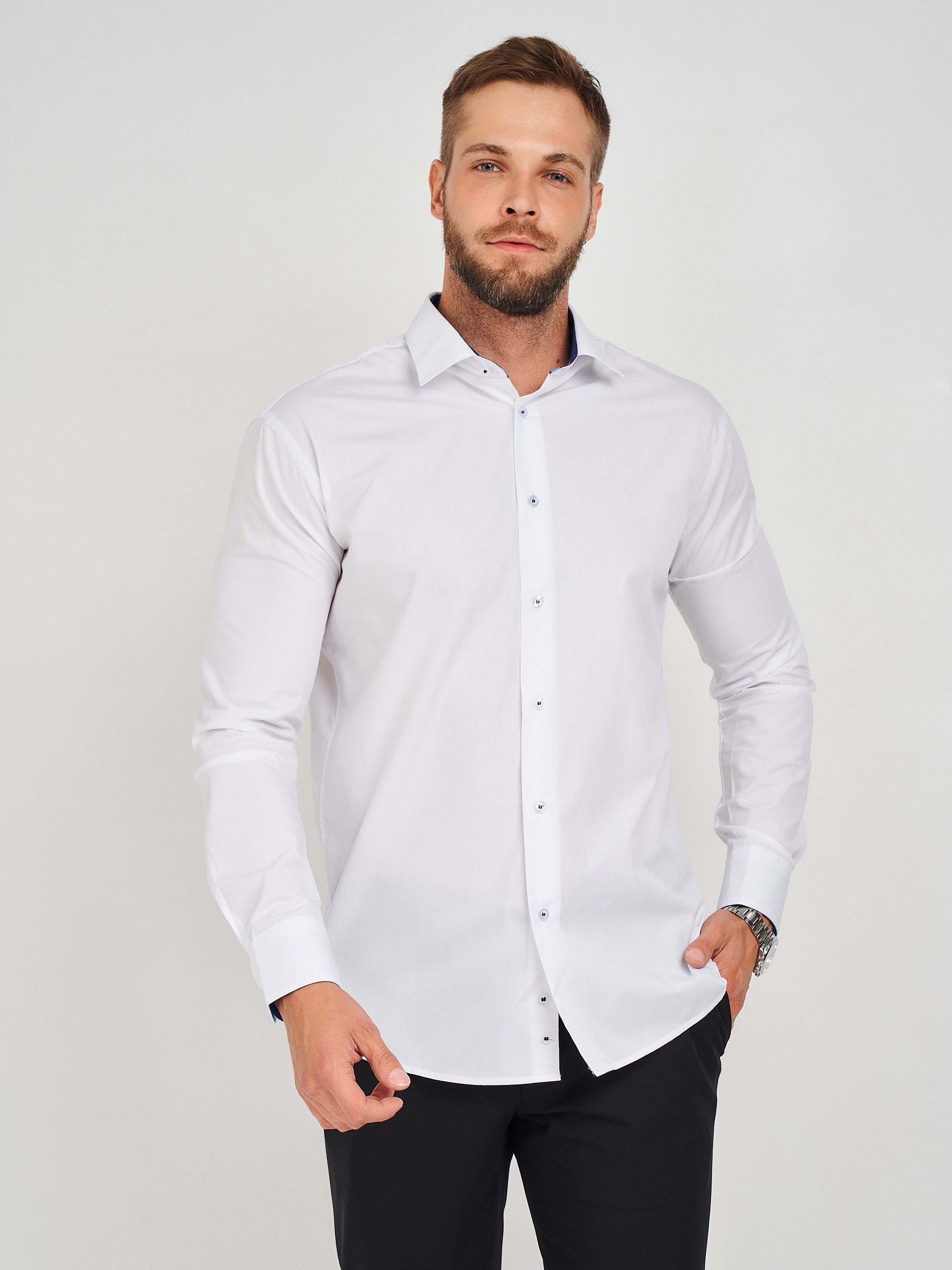 c100/157/ice/Z/12p Сорочка мужская длинный рукав