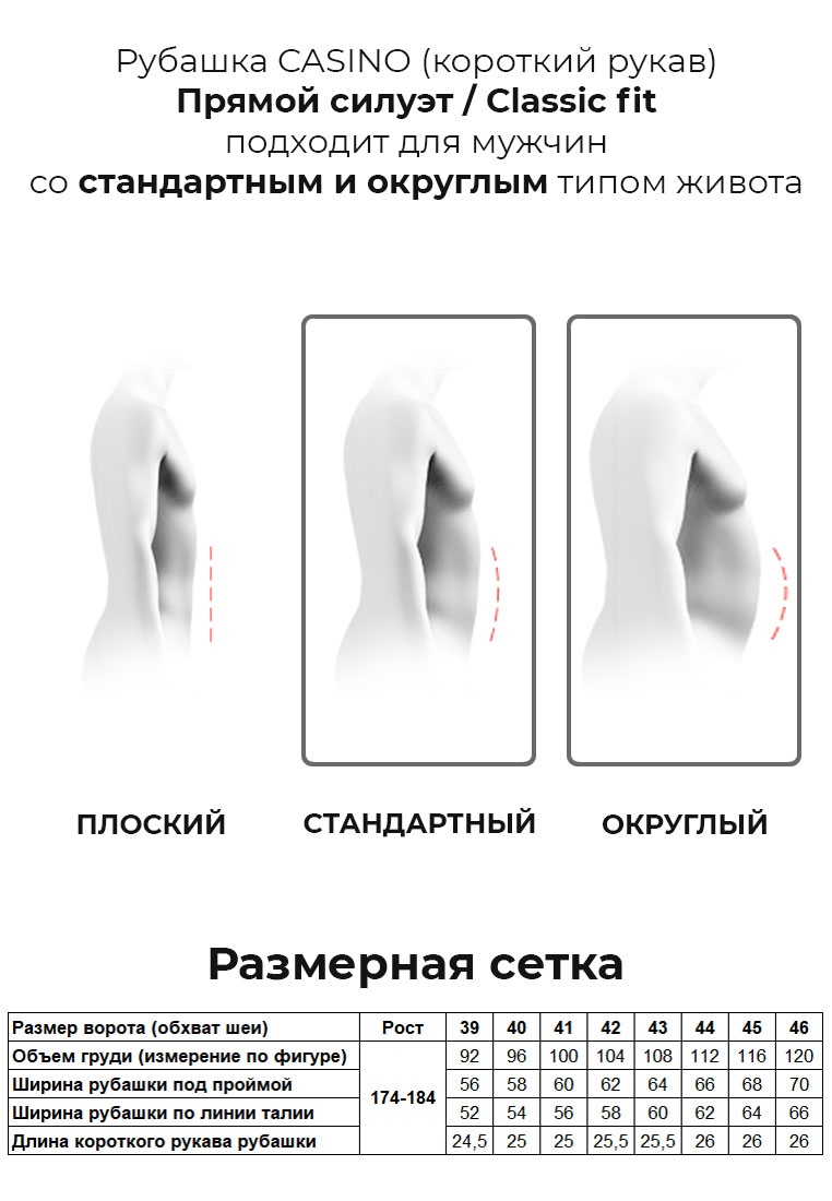 c100/0/ice Сорочка мужская короткий рукав