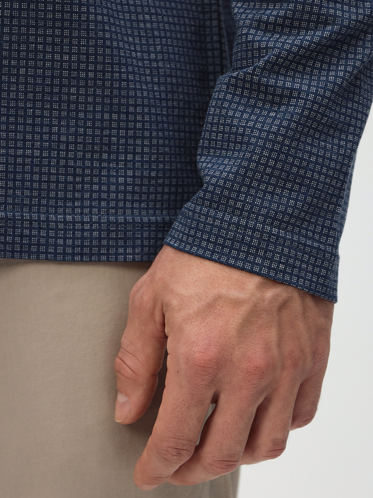 G155-TD1246-LT6954 (синий) Джемпер мужской с воротником поло