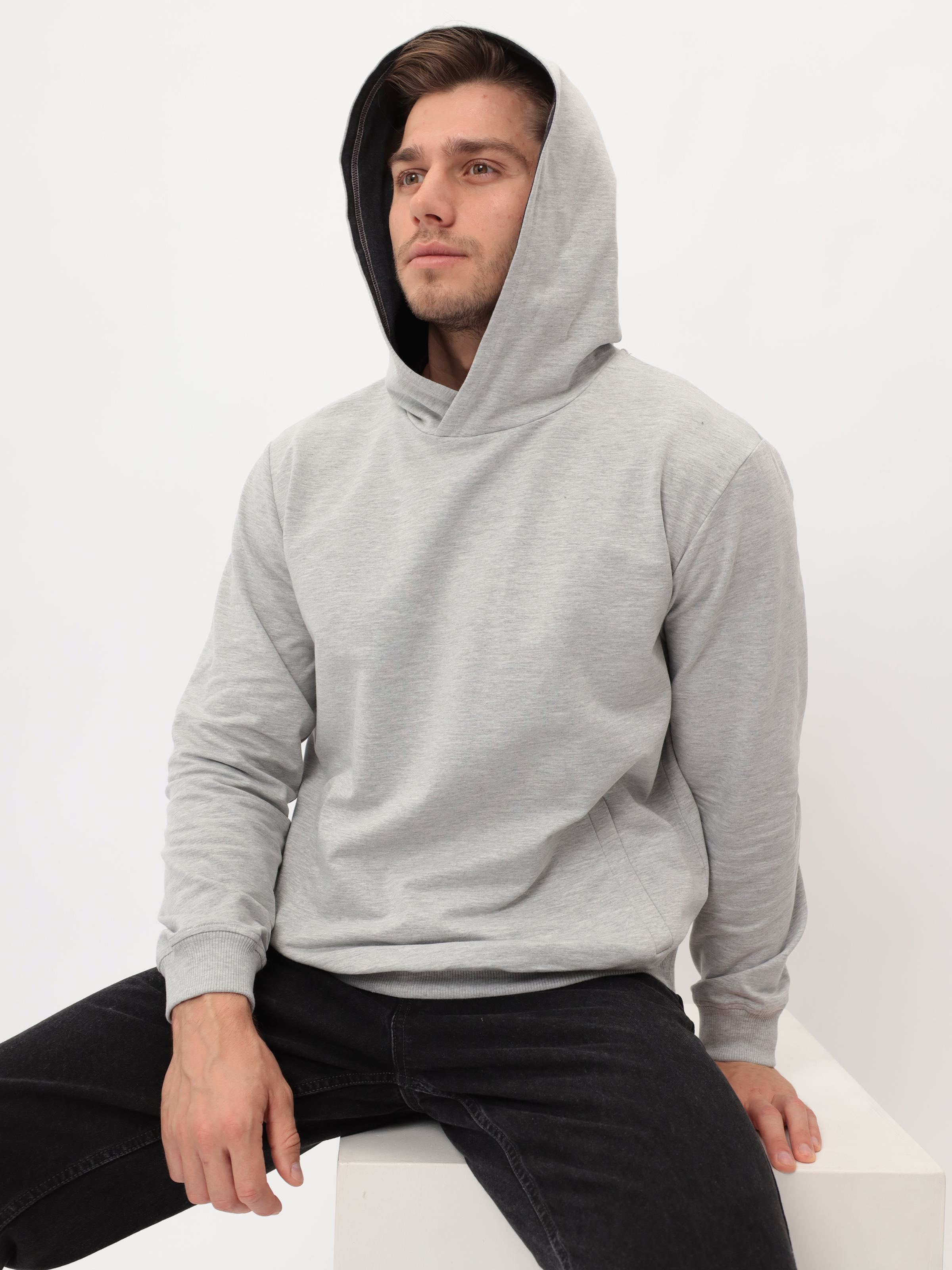 G173-OZ02-28 (св.серый м.) Худи мужское