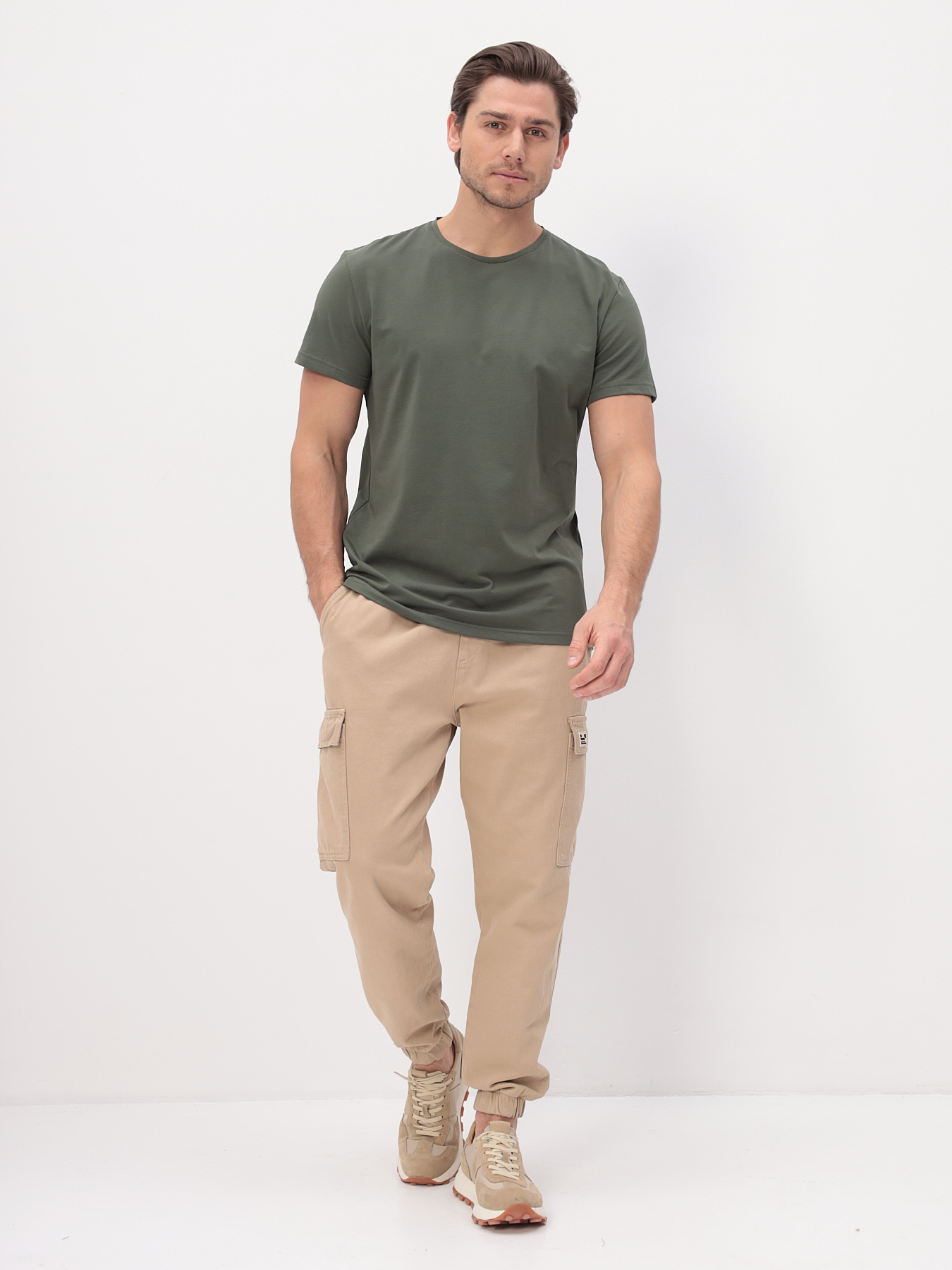 G145-KO-SA-S5094 (хаки) Футболка мужская короткий рукав