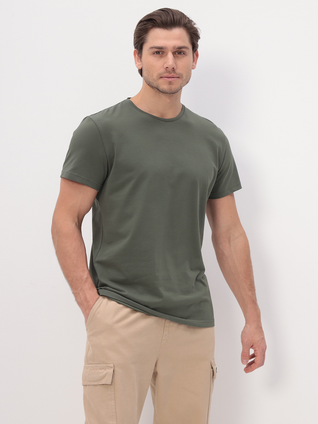 G145-KO-SA-S5094 (хаки) Футболка мужская короткий рукав