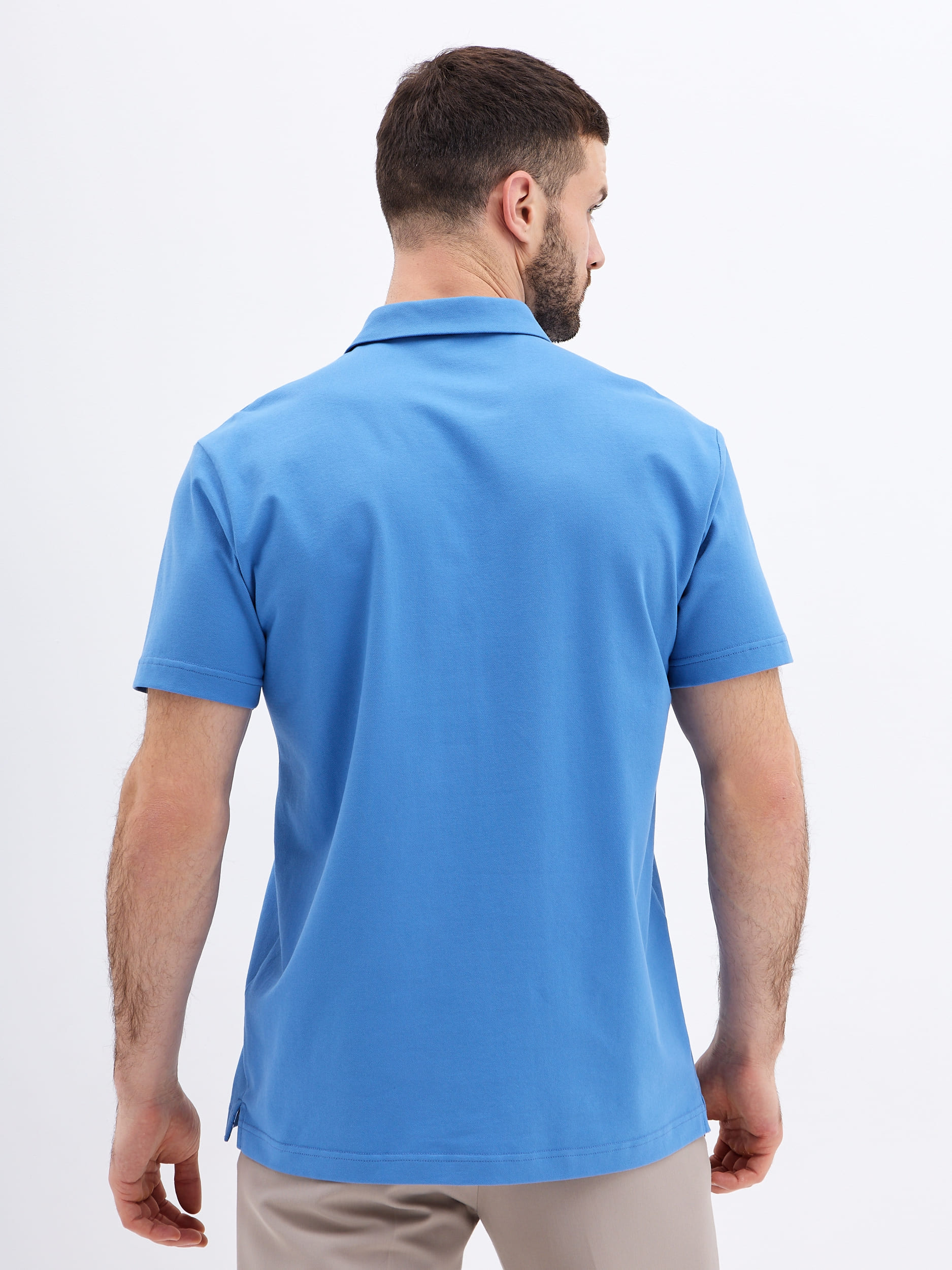 G144-PO1246T-SAS5047 (джинс) Джемпер мужской с воротником поло короткий рукав