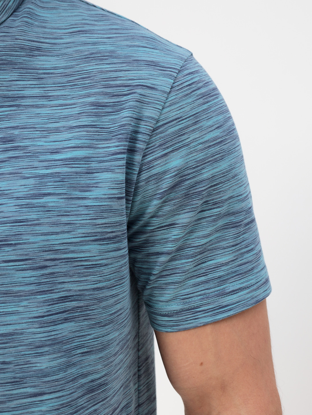 G144-KM1246T-OR1051 (бирюзовый)_V Джемпер мужской с воротником поло короткий рукав