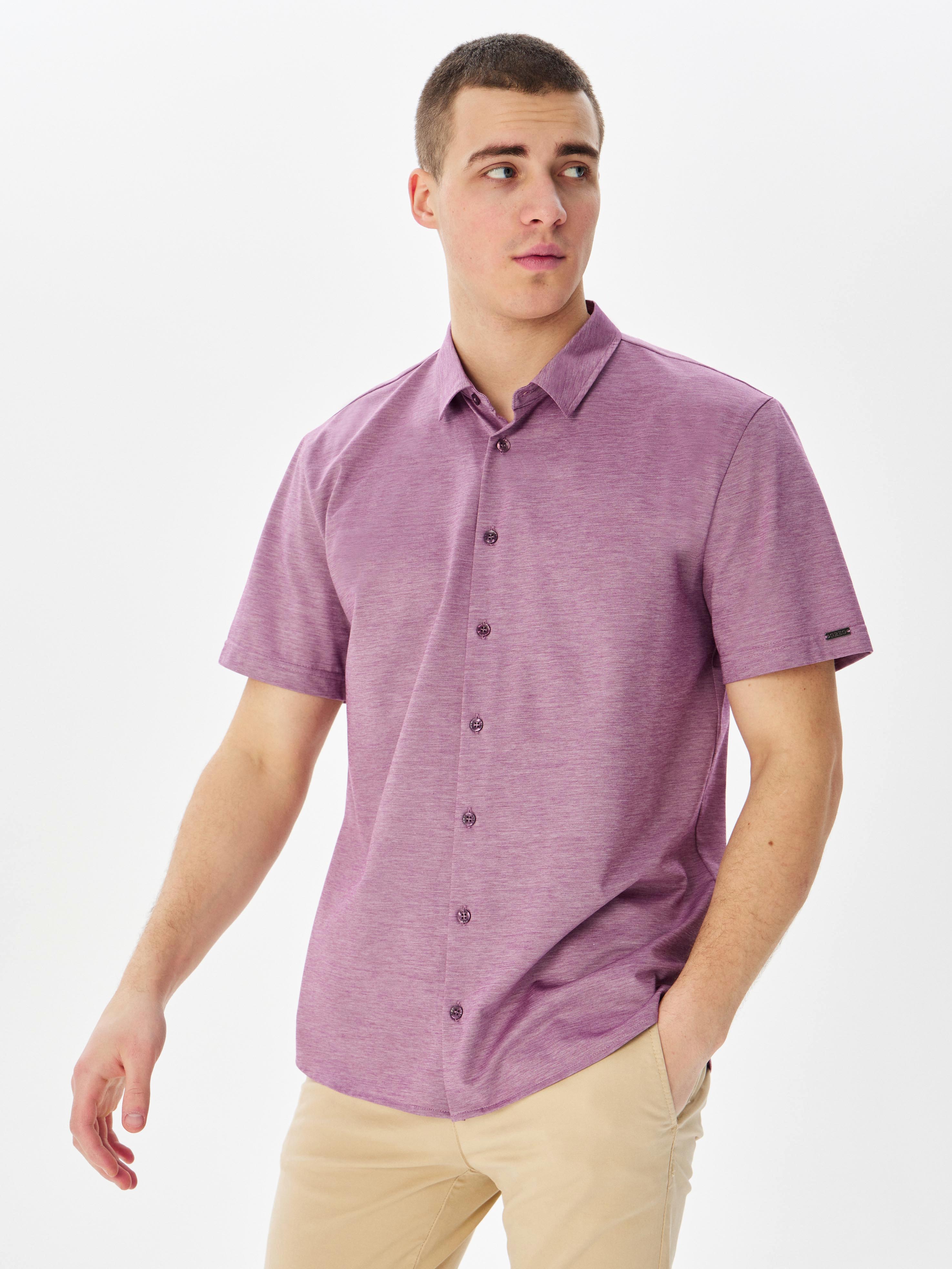 G143-PM-LT1635 (бордо) Рубашка трикотажная мужская короткий рукав