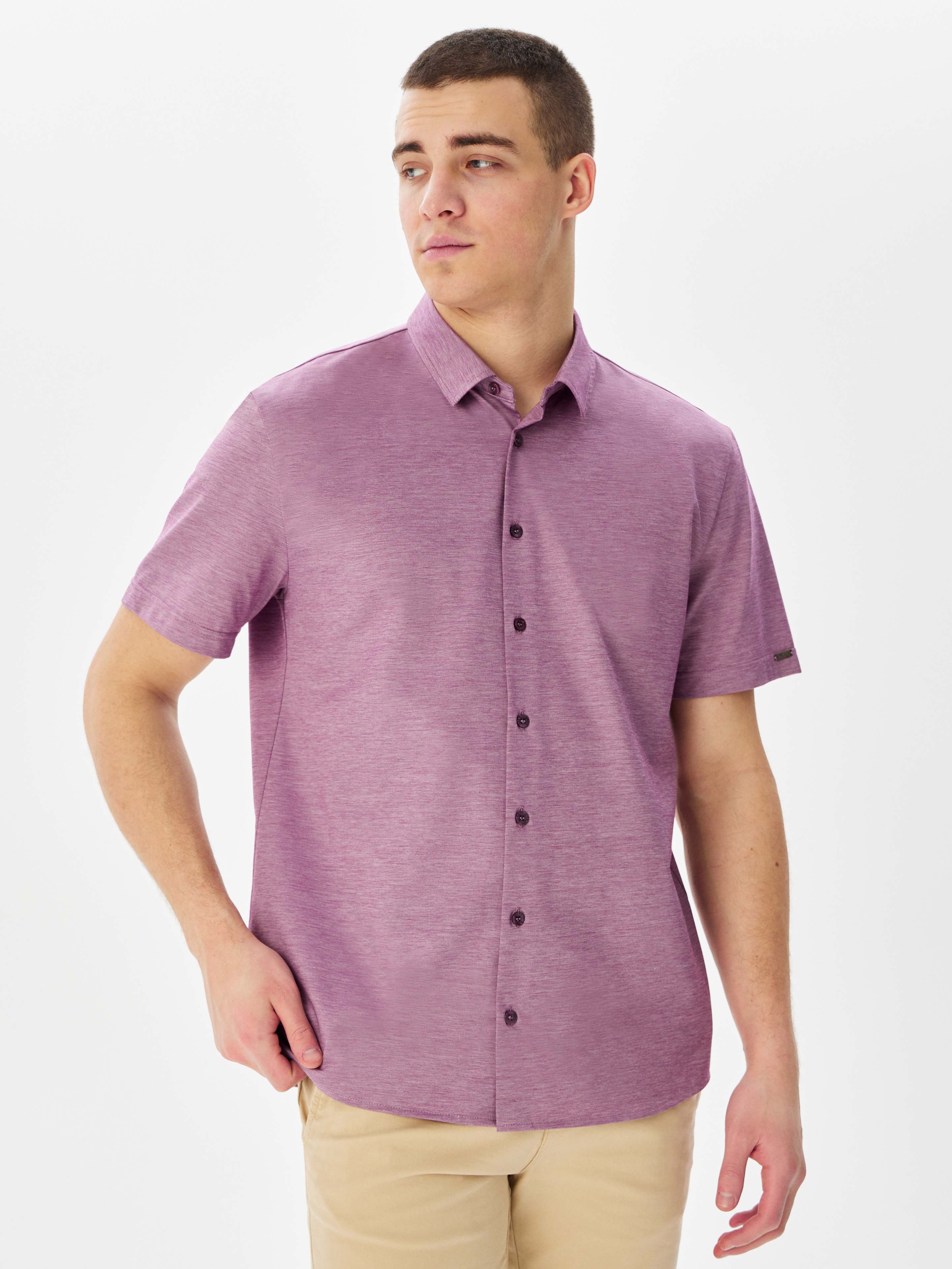 G143-PM-LT1635 (бордо) Рубашка трикотажная мужская короткий рукав