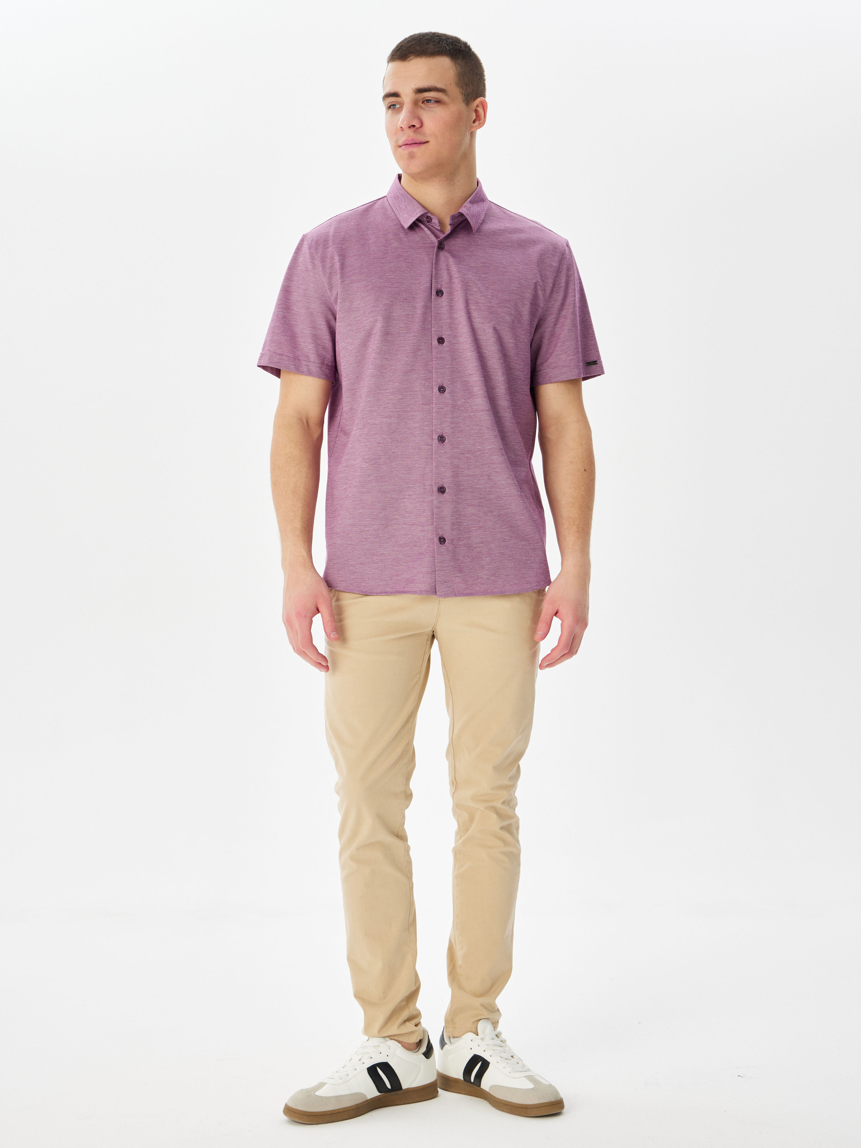 G143-PM-LT1635 (бордо) Рубашка трикотажная мужская короткий рукав