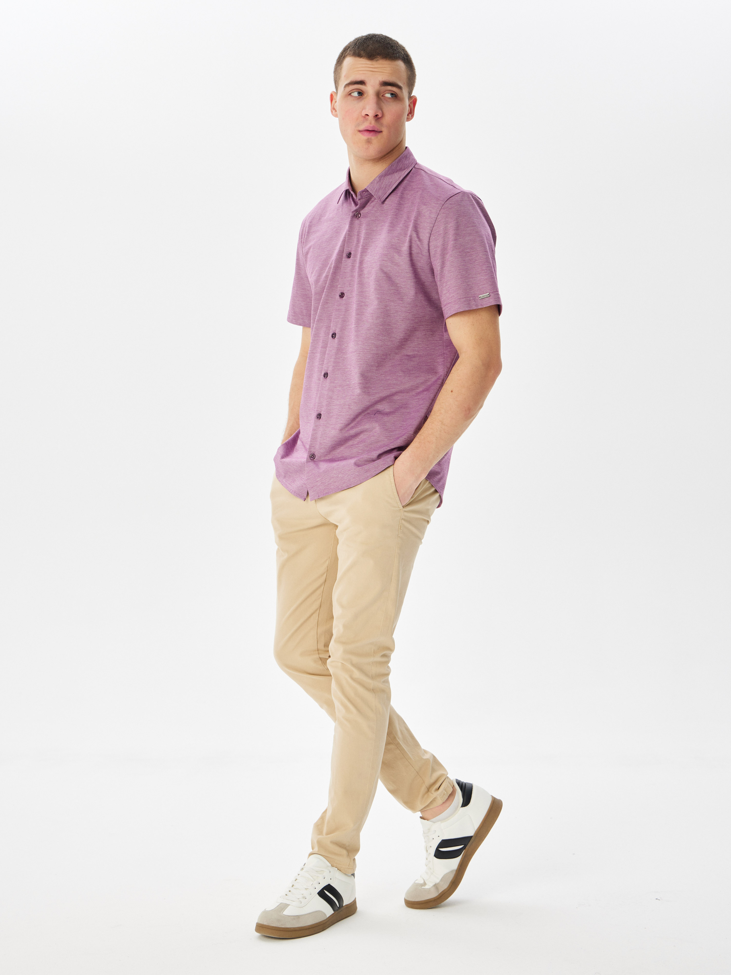 G143-PM-LT1635 (бордо) Рубашка трикотажная мужская короткий рукав