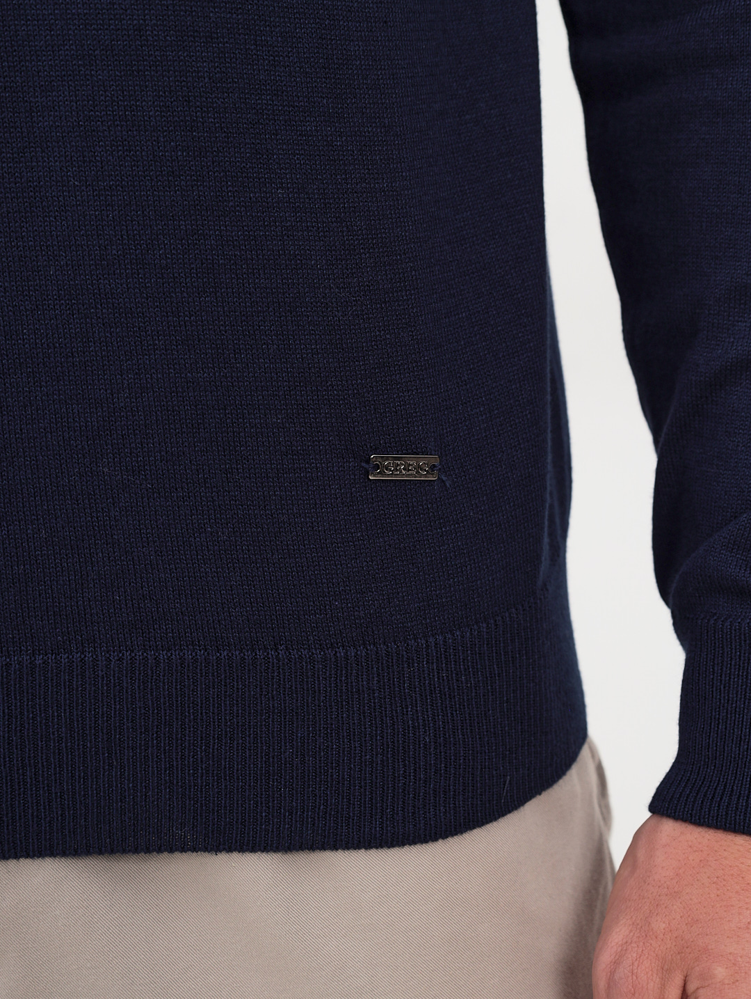 G128-AC060 (т.синий) Джемпер мужской с воротником поло