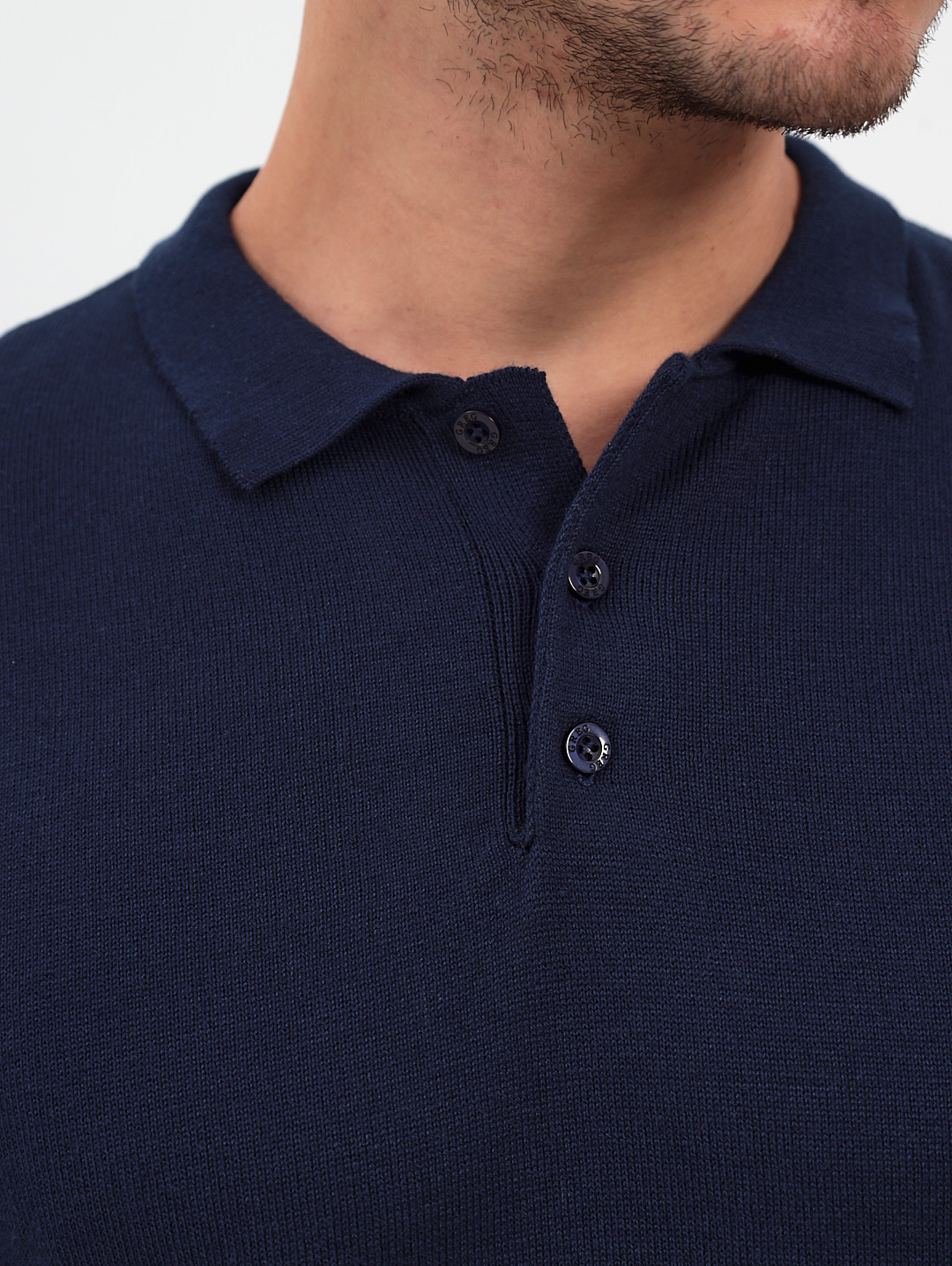 G128-AC060 (т.синий) Джемпер мужской с воротником поло