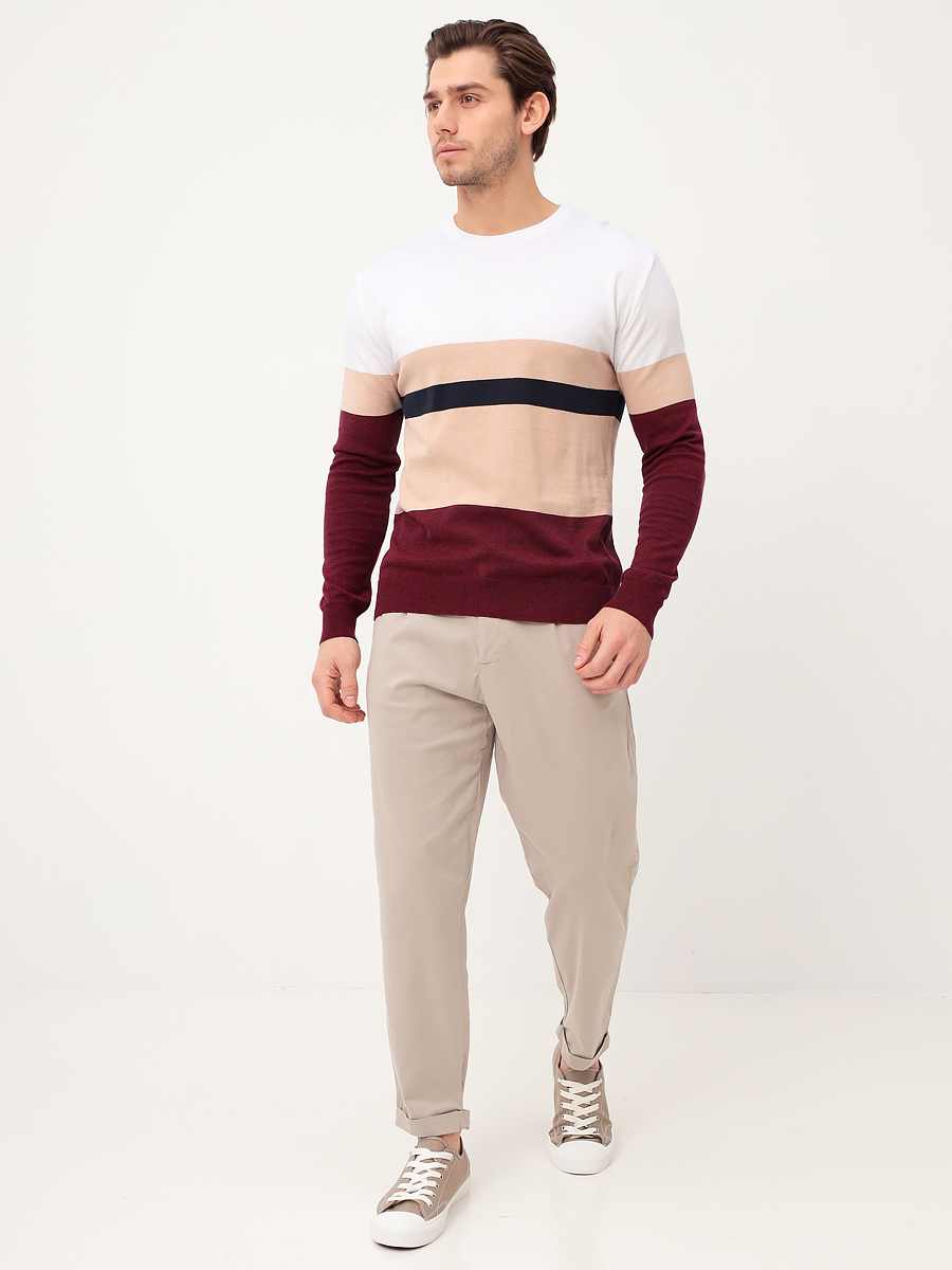 G121-35237-полосы А1(бордо) Джемпер мужской