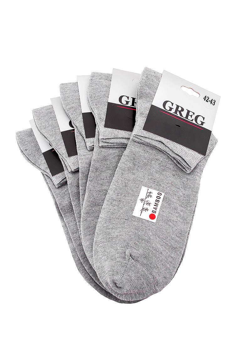 G-20/02 серый укороч. Носки мужские (в упаковке 5 пар)