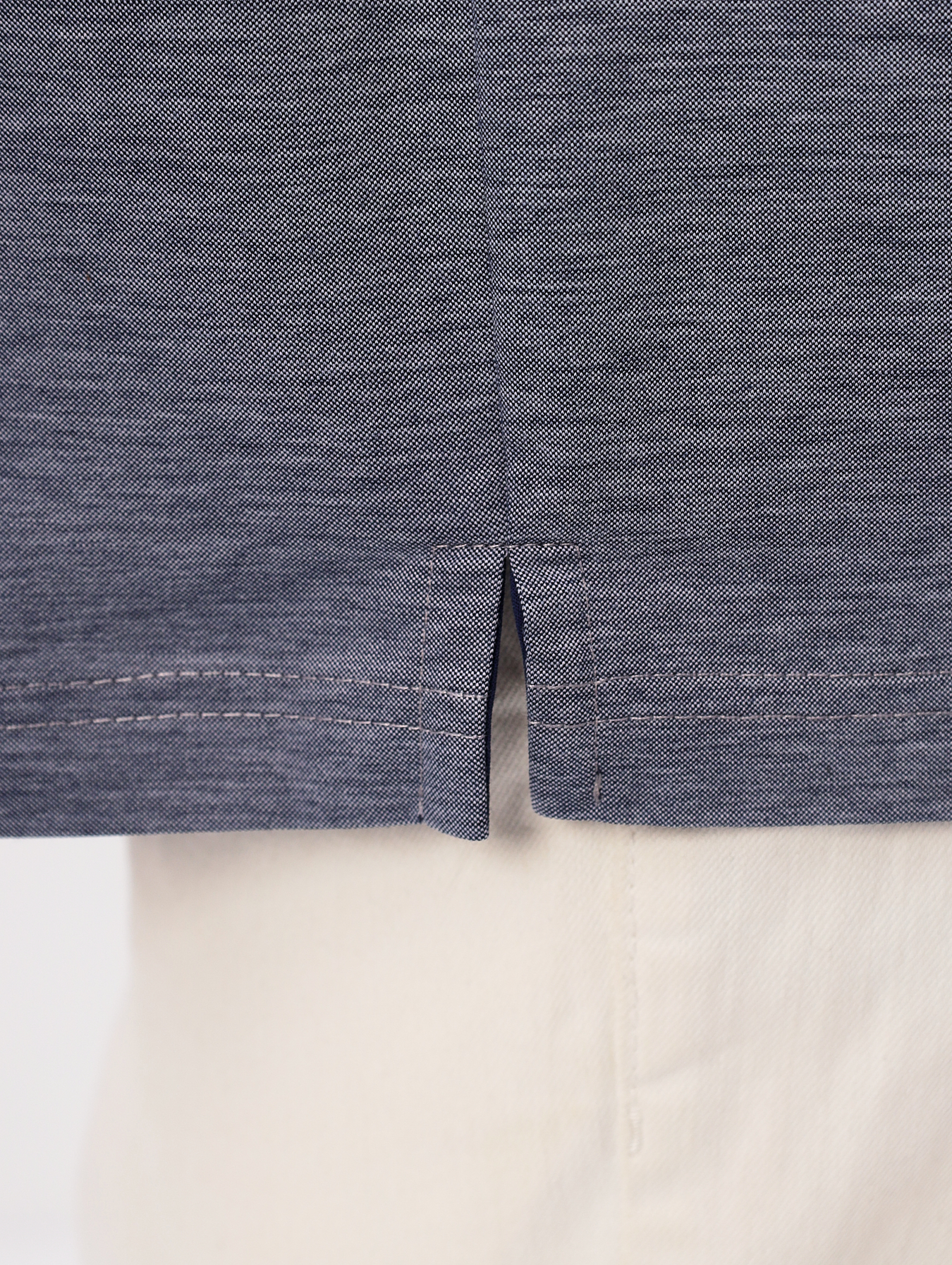 G154-PM4-LT1636 (сине-серый) Джемпер мужской с воротником поло короткий рукав