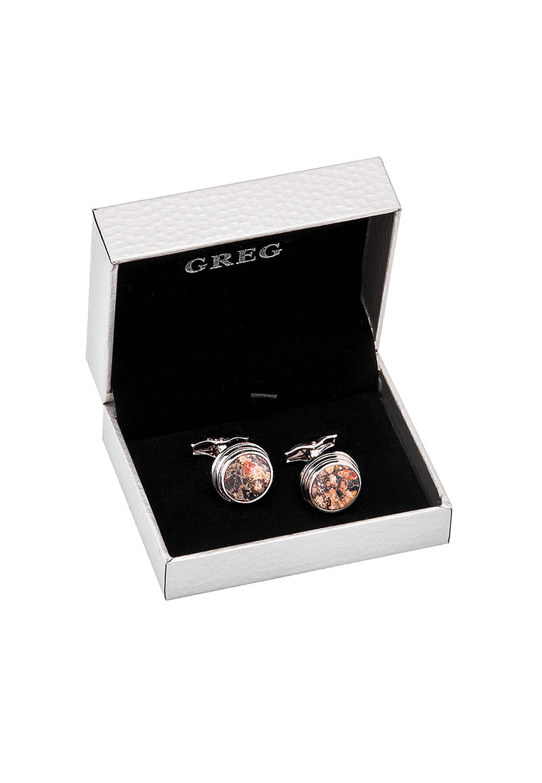 260138 агат Запонки в подарочной коробке