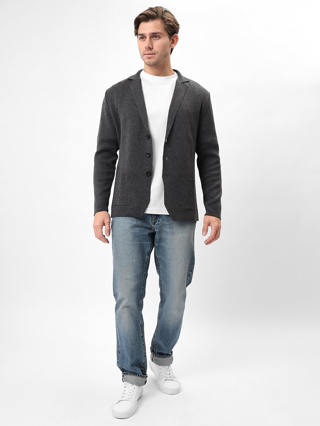 G136-KF-антрацит 305 Кардиган мужской