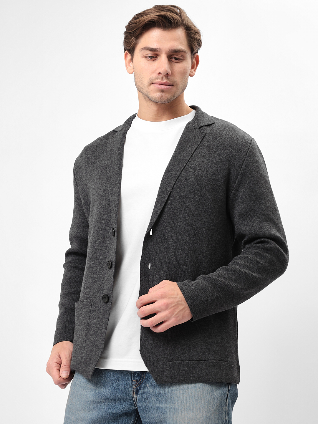 G136-KF-антрацит 305 Кардиган мужской