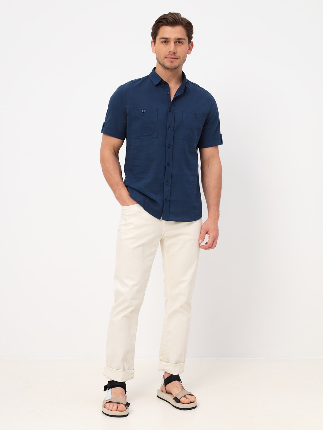 230/201/FLAM/ZS/KP Сорочка мужская короткий рукав