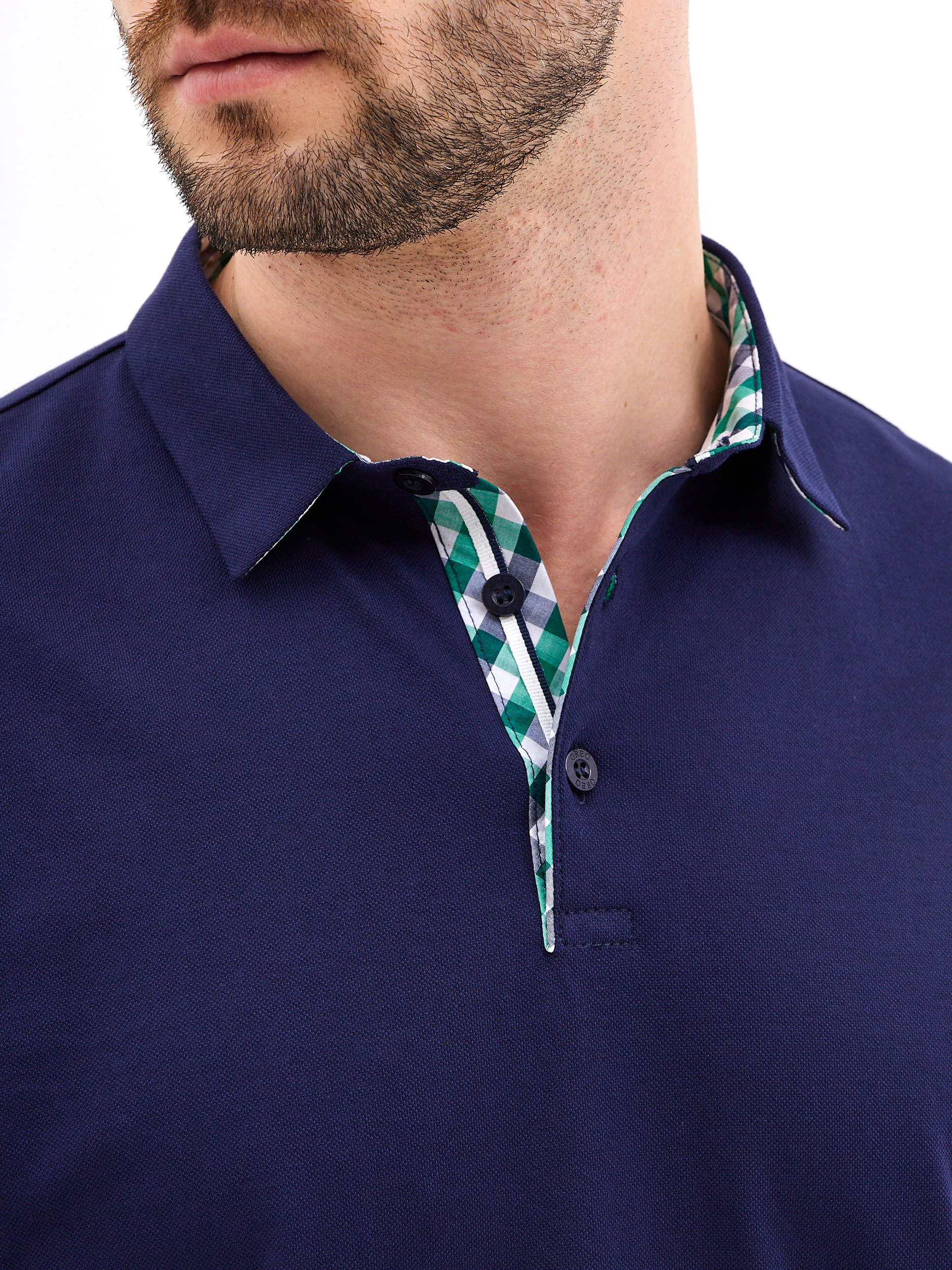 G144-PO124T-SA5105 (синий) Джемпер мужской с воротником поло короткий рукав