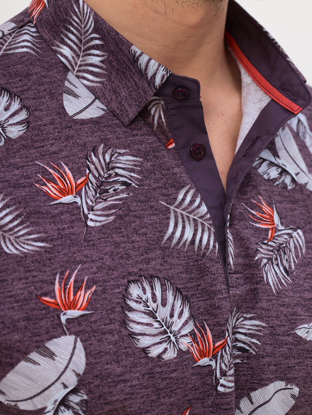 G144-KP1246T-UT17 (лист) Джемпер мужской с воротником поло короткий рукав