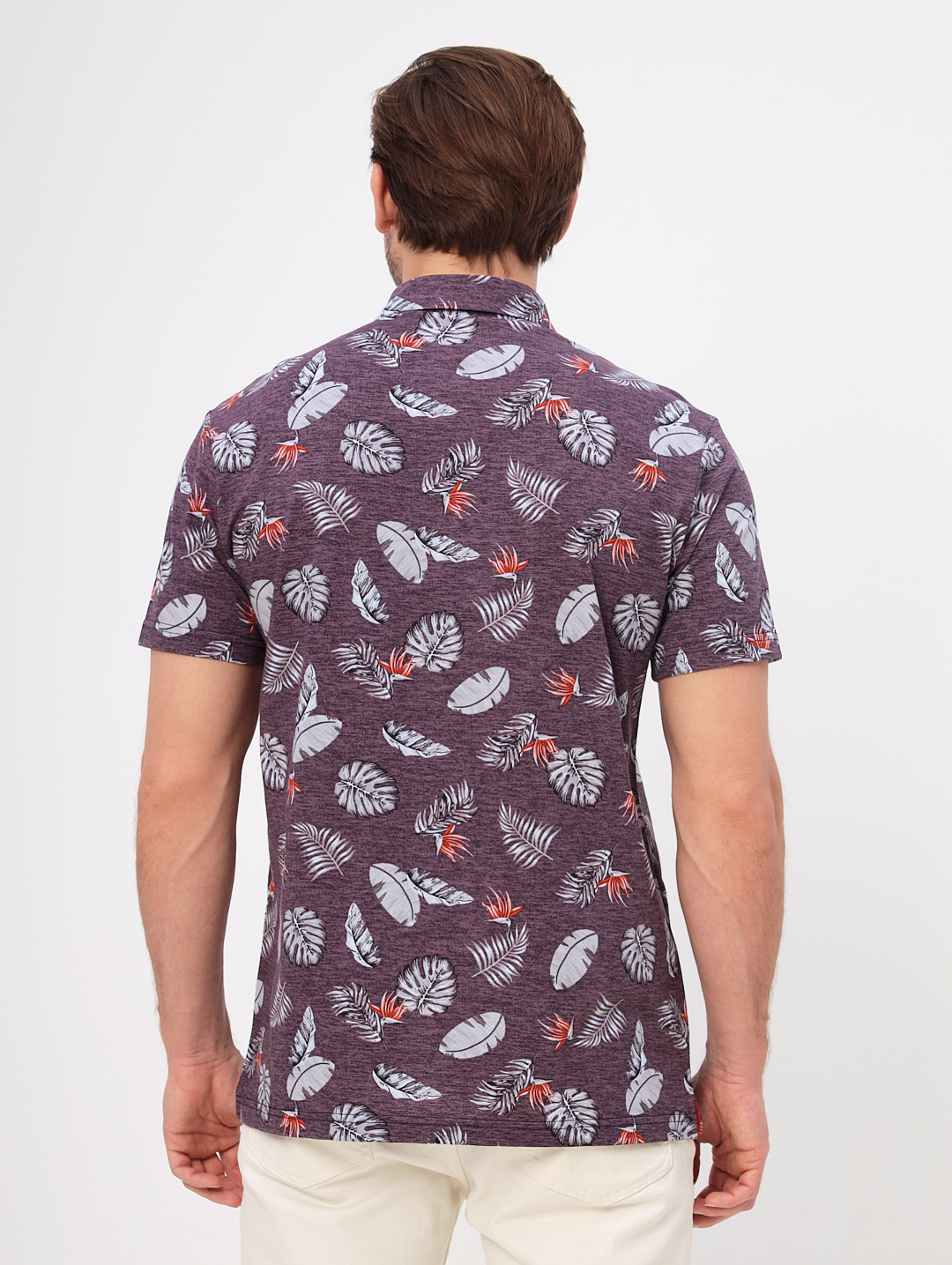 G144-KP1246T-UT17 (лист) Джемпер мужской с воротником поло короткий рукав