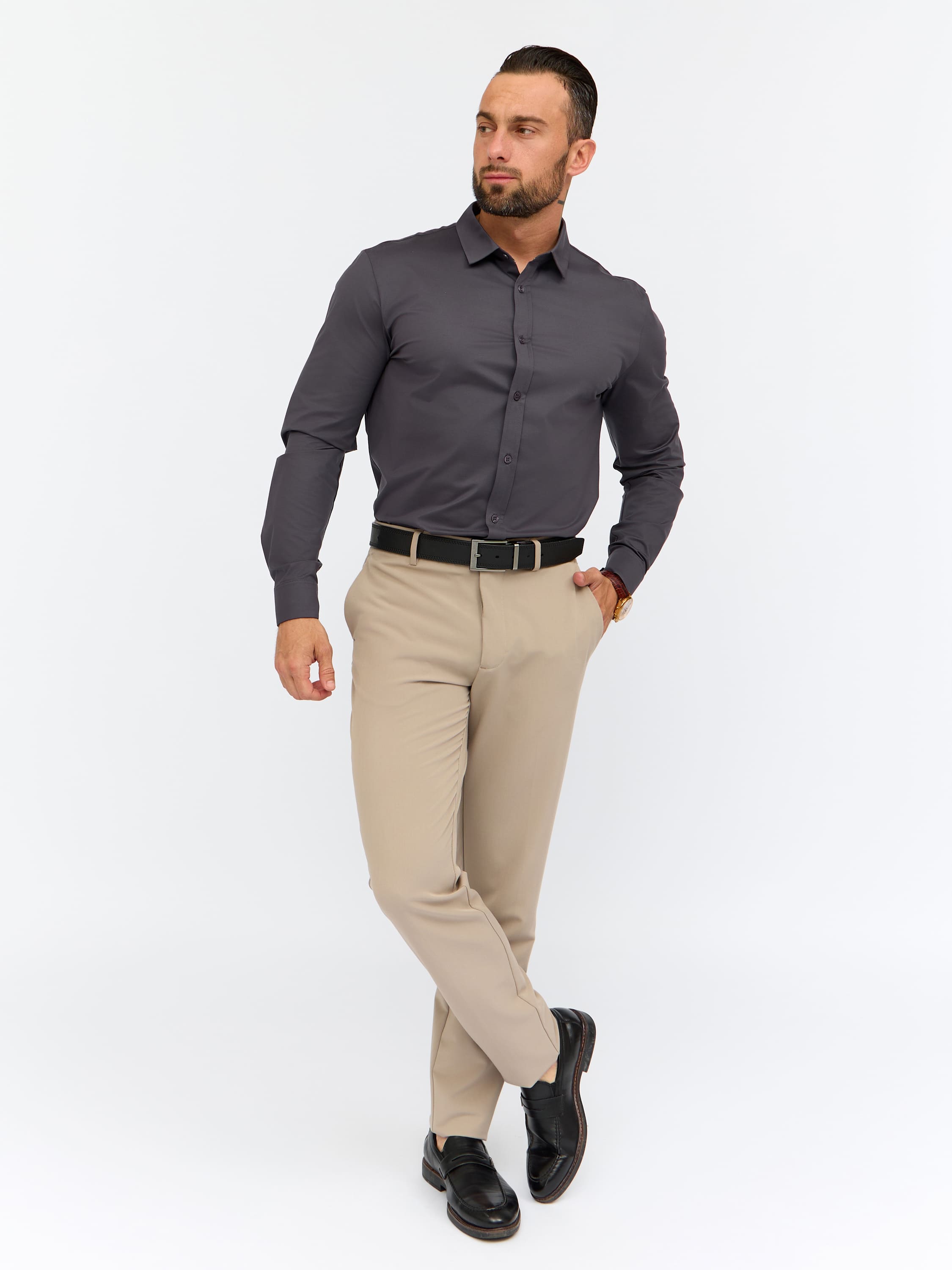 SK330/137/0375/ZN/1p STRETCH Рубашка трикотажная мужская