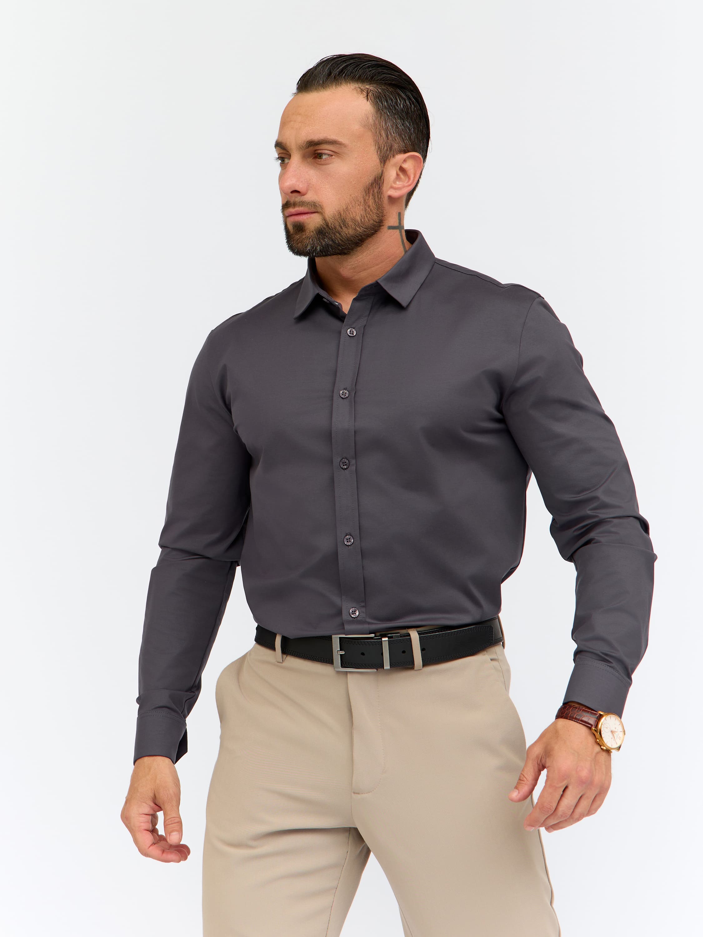 SK330/137/0375/ZN/1p STRETCH Рубашка трикотажная мужская