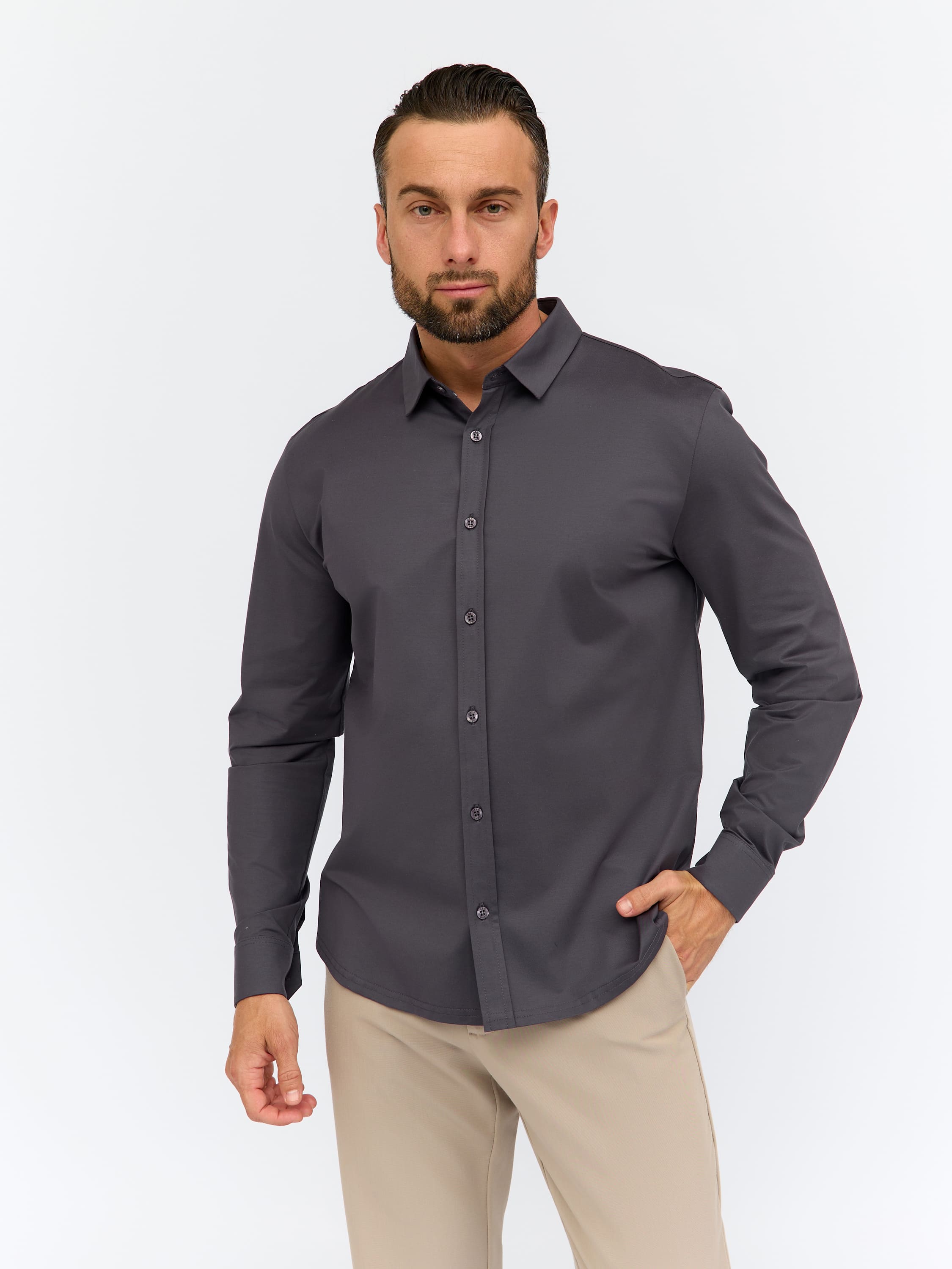 SK330/137/0375/ZN/1p STRETCH Рубашка трикотажная мужская