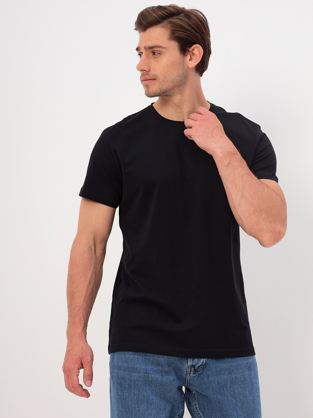 G145-KO-SA-S5111 (черный) Футболка мужская короткий рукав