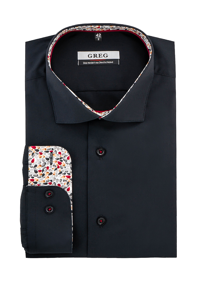 340/139/BLK/ZN/1p Сорочка мужская длинный рукав