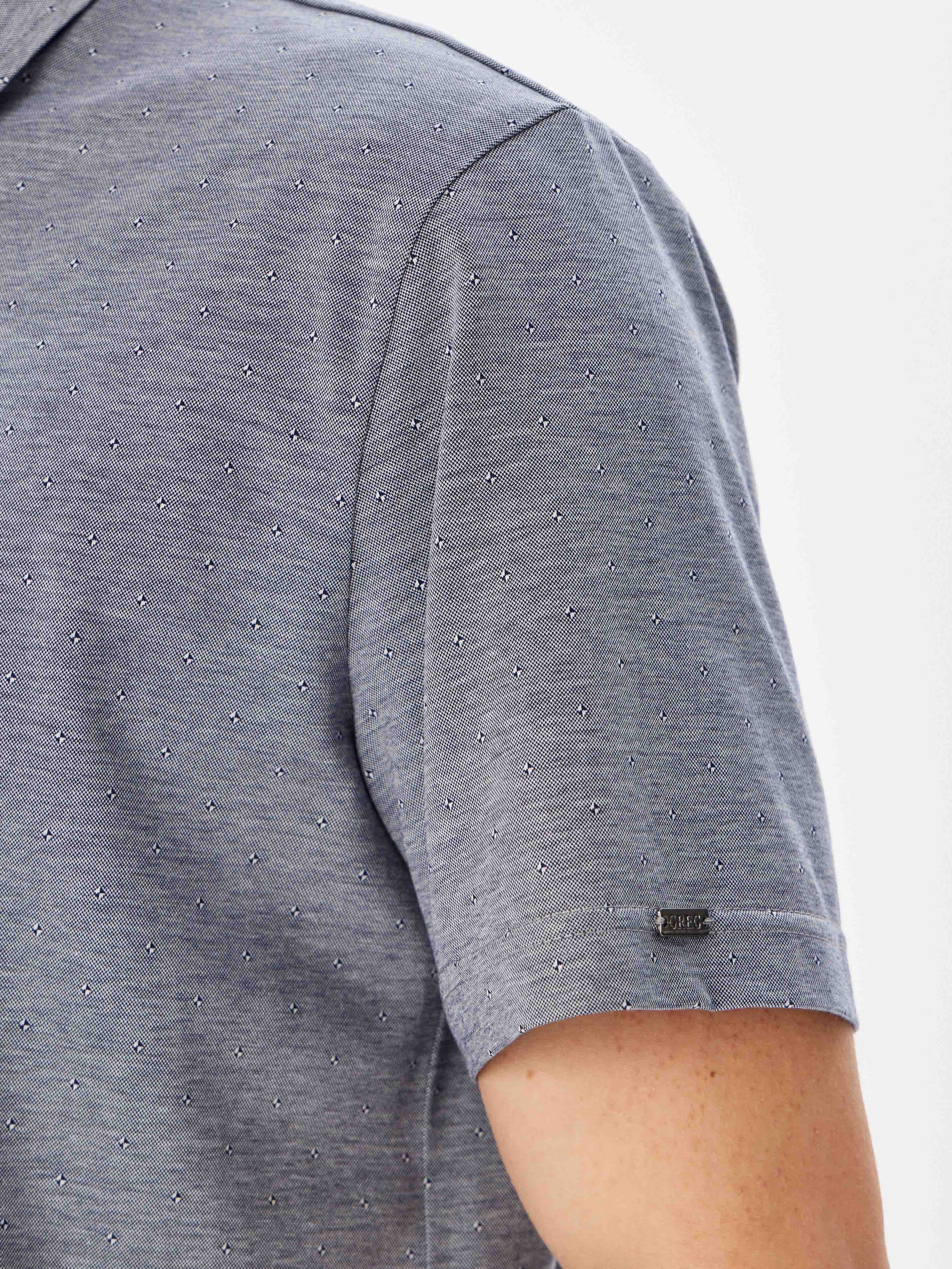 G143-PD-LT0811 (серый) Рубашка трикотажная мужская короткий рукав