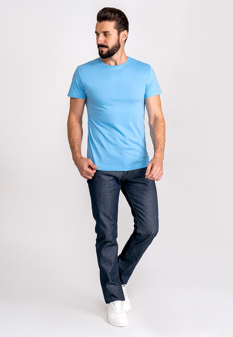 G145-RD-3025 (голубой) Футболка мужская короткий рукав