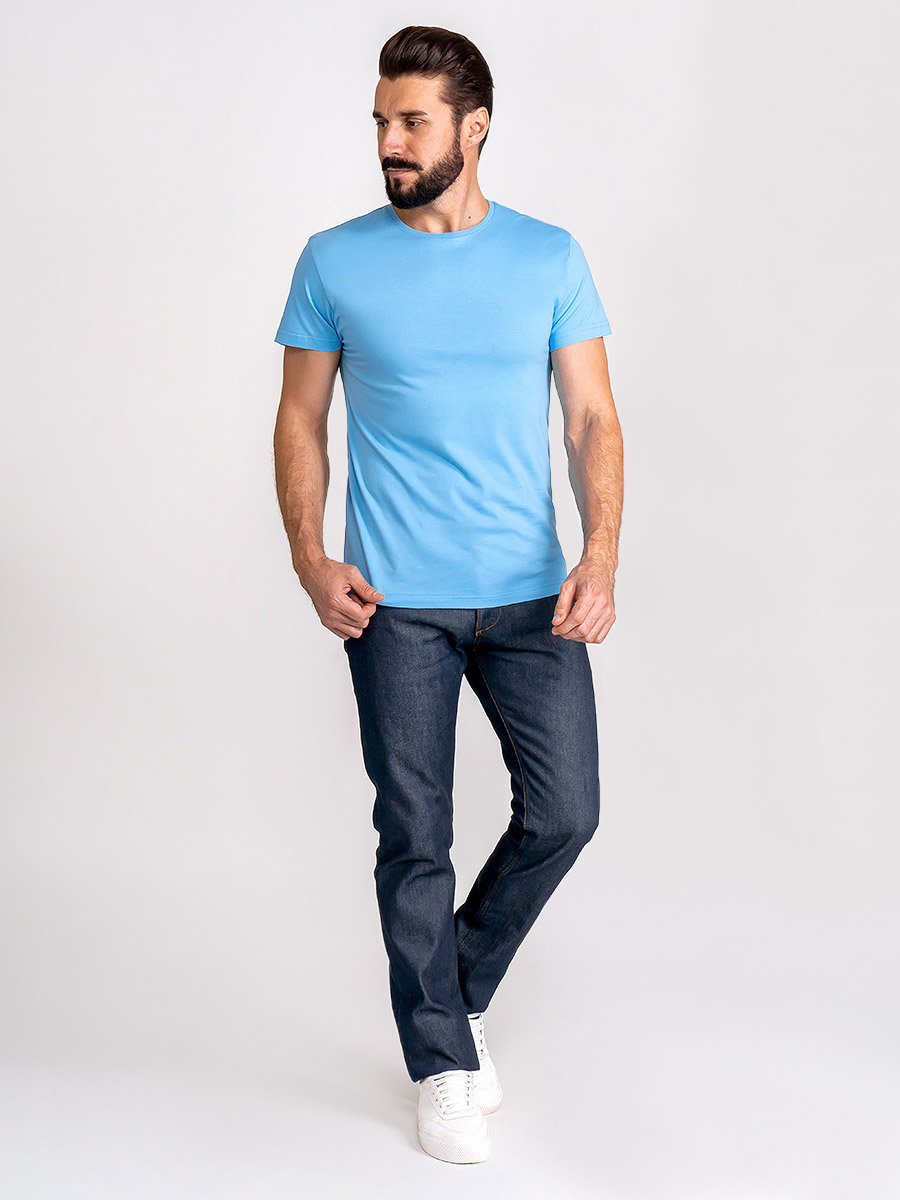 G145-RD-3025 (голубой) Футболка мужская короткий рукав