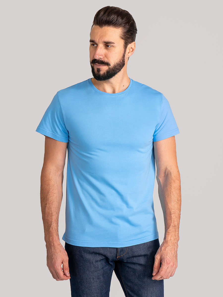 G145-RD-3025 (голубой) Футболка мужская короткий рукав