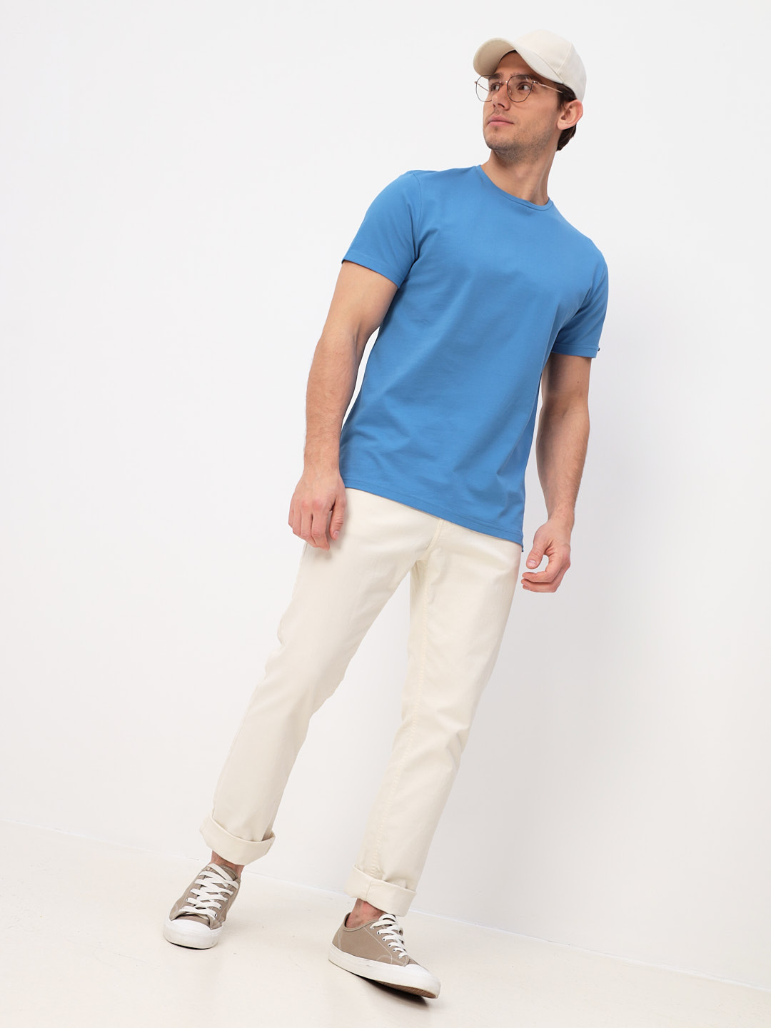 G145-PO4T-SA5047 (джинс) Футболка мужская короткий рукав