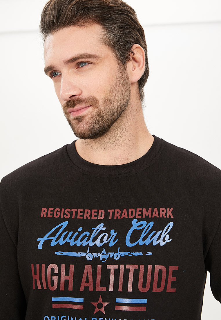 G121-Aviator (чёрный) Свитшот мужской