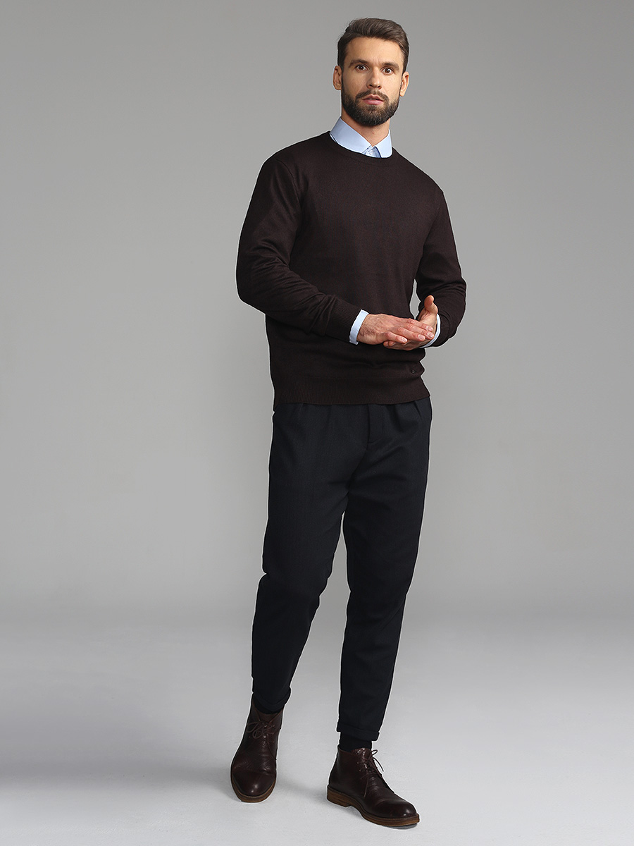 G121-DA54 шоколад Джемпер мужской