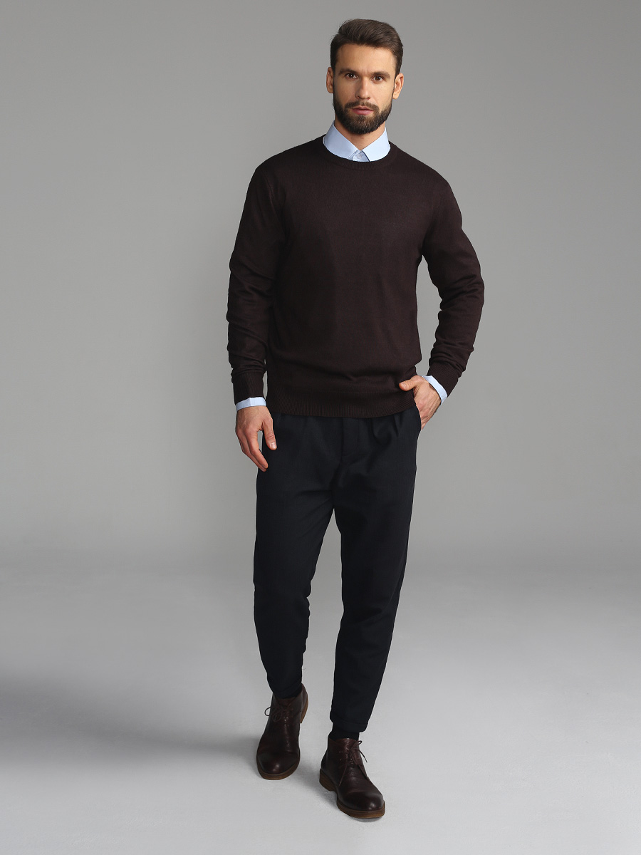 G121-DA54 шоколад Джемпер мужской