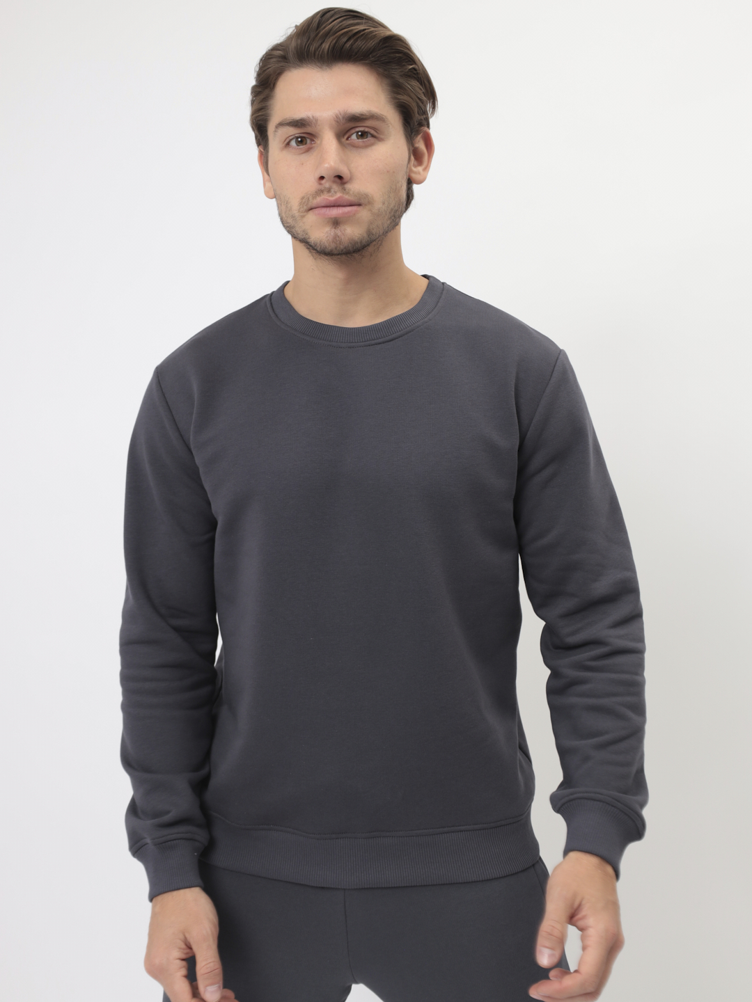 G121-OZ03-50 (т.серый) Свитшот мужской