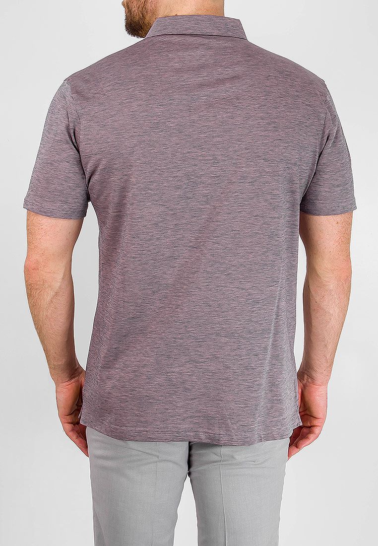 G144-TG9873-1 (синий беж) Джемпер мужской с воротником поло короткий рукав