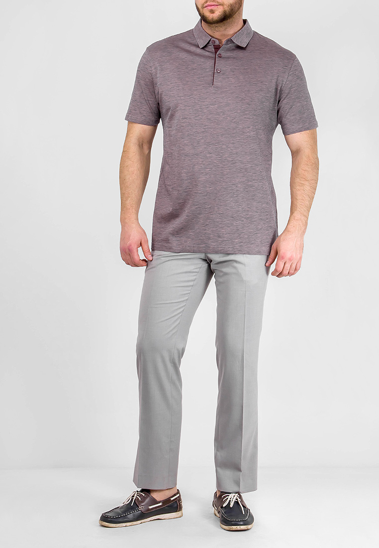 G144-TG9873-1 (синий беж) Джемпер мужской с воротником поло короткий рукав