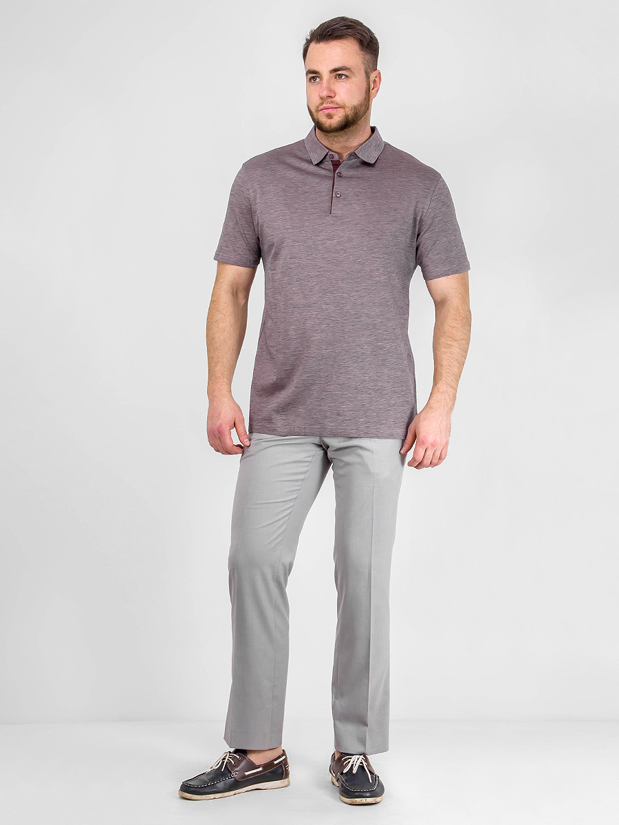 G144-TG9873-1 (синий беж) Джемпер мужской с воротником поло короткий рукав