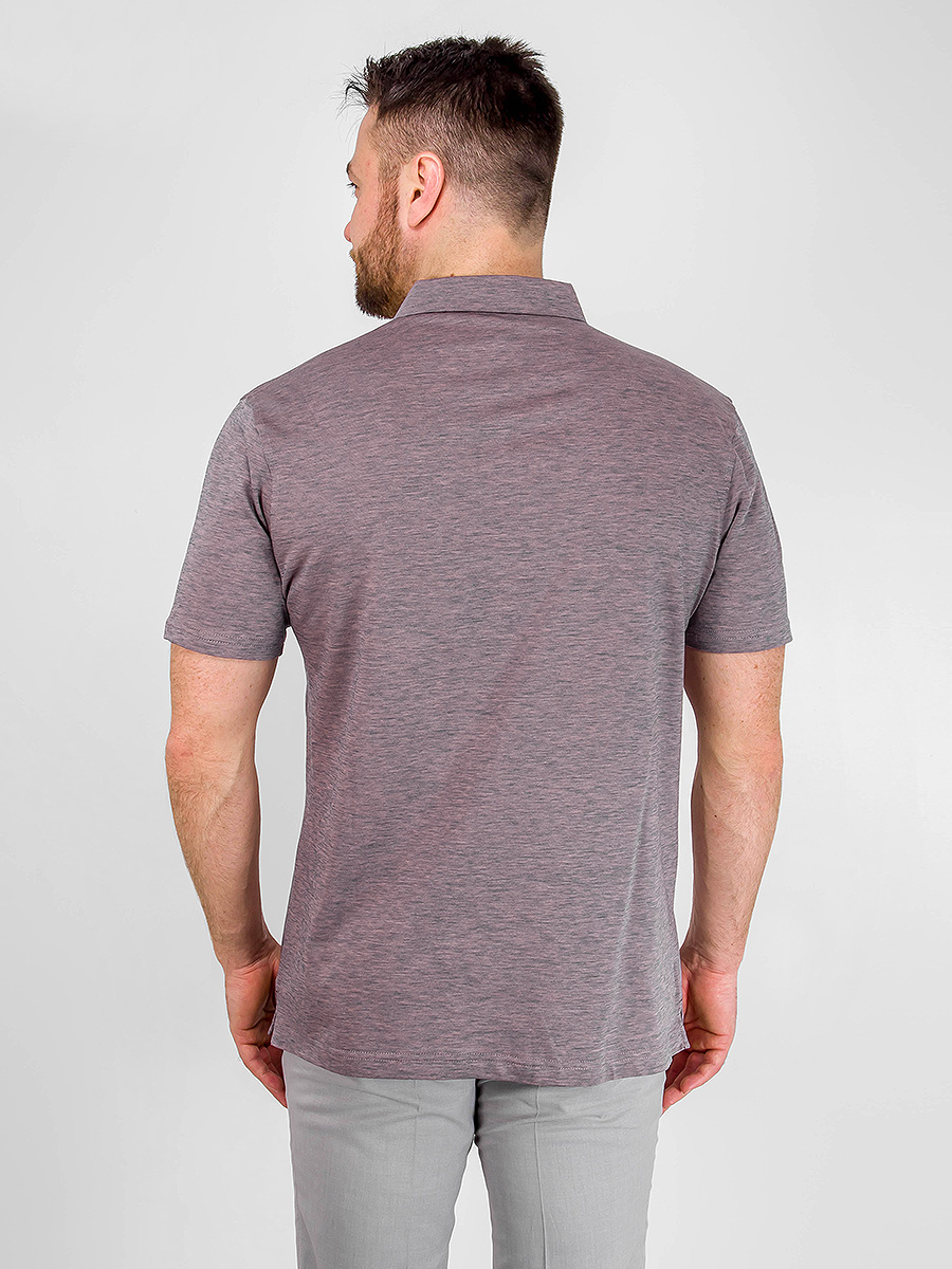 G144-TG9873-1 (синий беж) Джемпер мужской с воротником поло короткий рукав