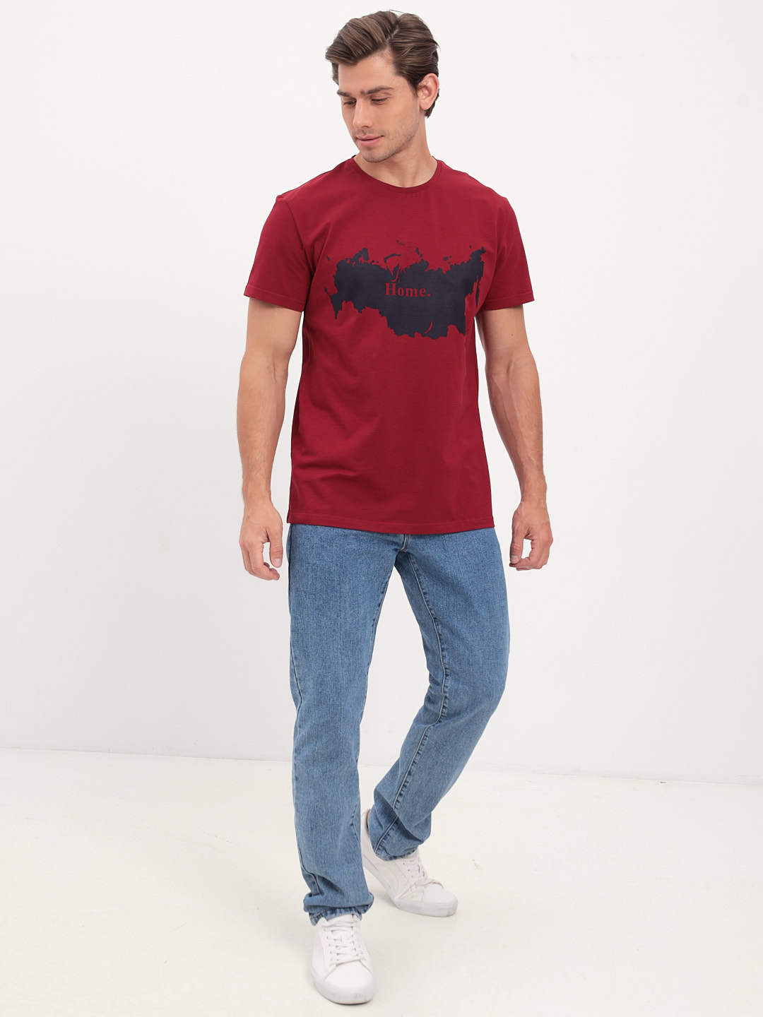 G145KO-SA-S5068-Home (бордовый) Футболка мужская короткий рукав
