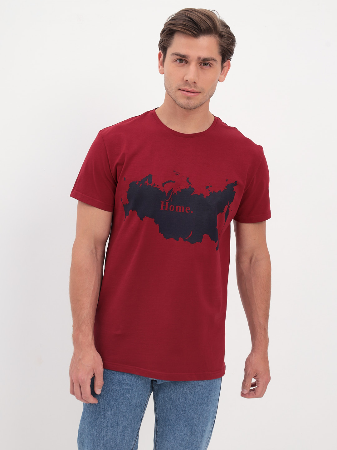 G145KO-SA-S5068-Home (бордовый) Футболка мужская короткий рукав