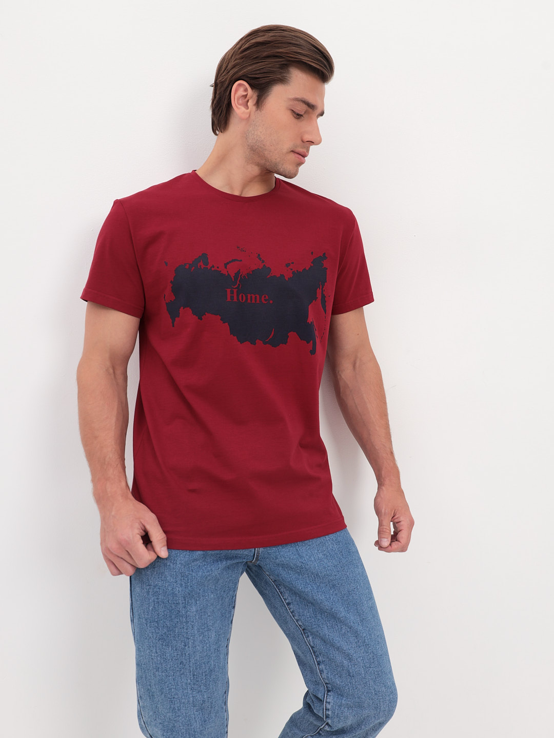 G145KO-SA-S5068-Home (бордовый) Футболка мужская короткий рукав