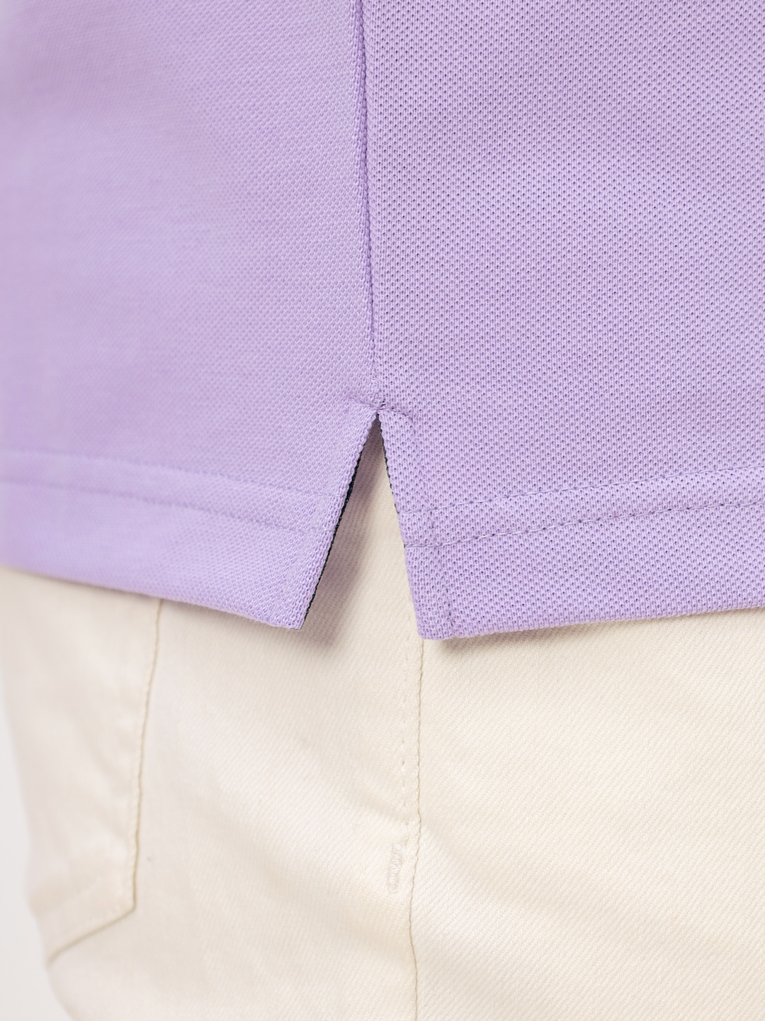 G144-PO1246T-CTP1051 (сиреневый) Джемпер мужской с воротником поло короткий рукав