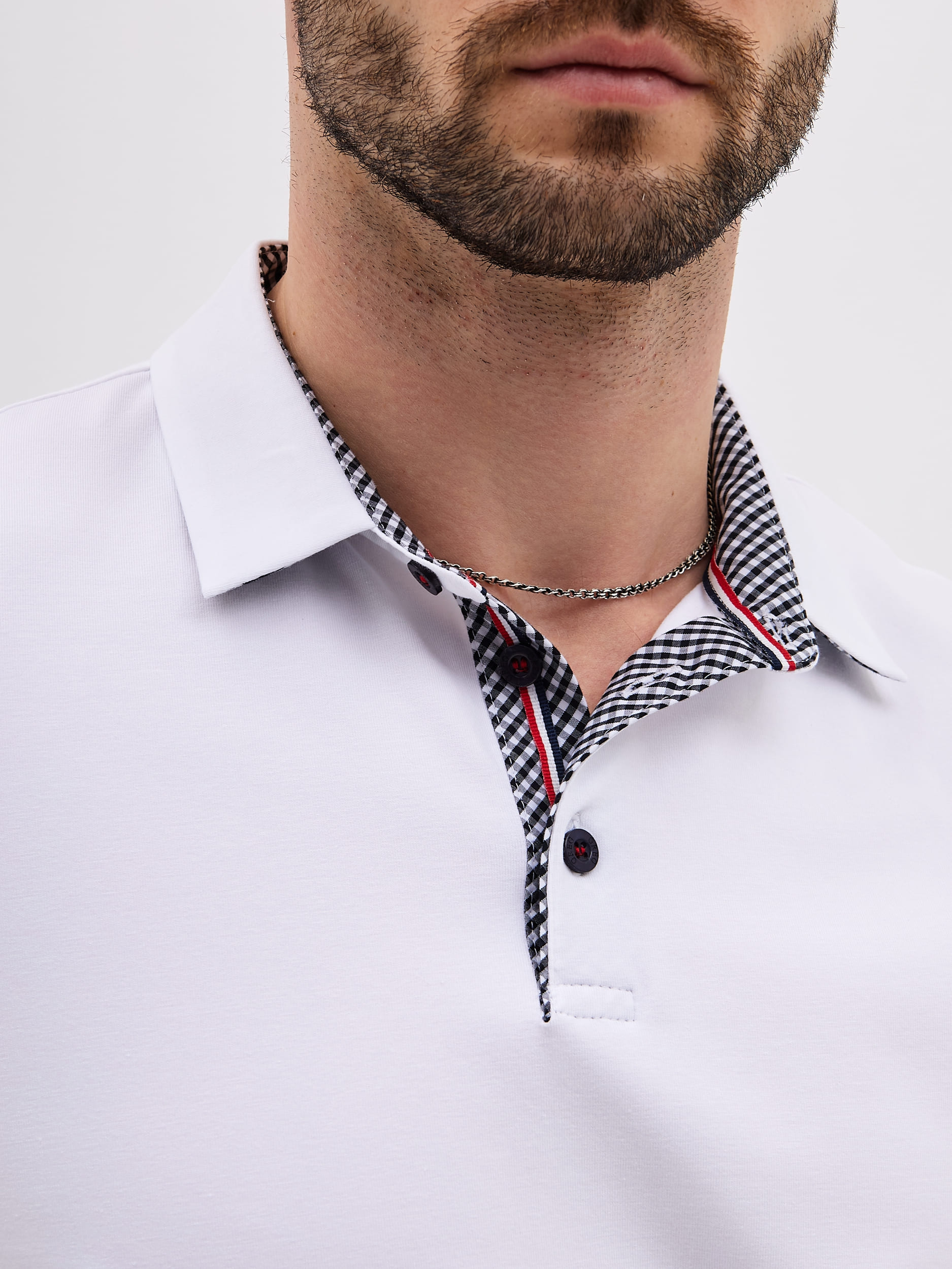 G144-KO1246T-SAS500-1 (белый) Джемпер мужской с воротником поло короткий рукав