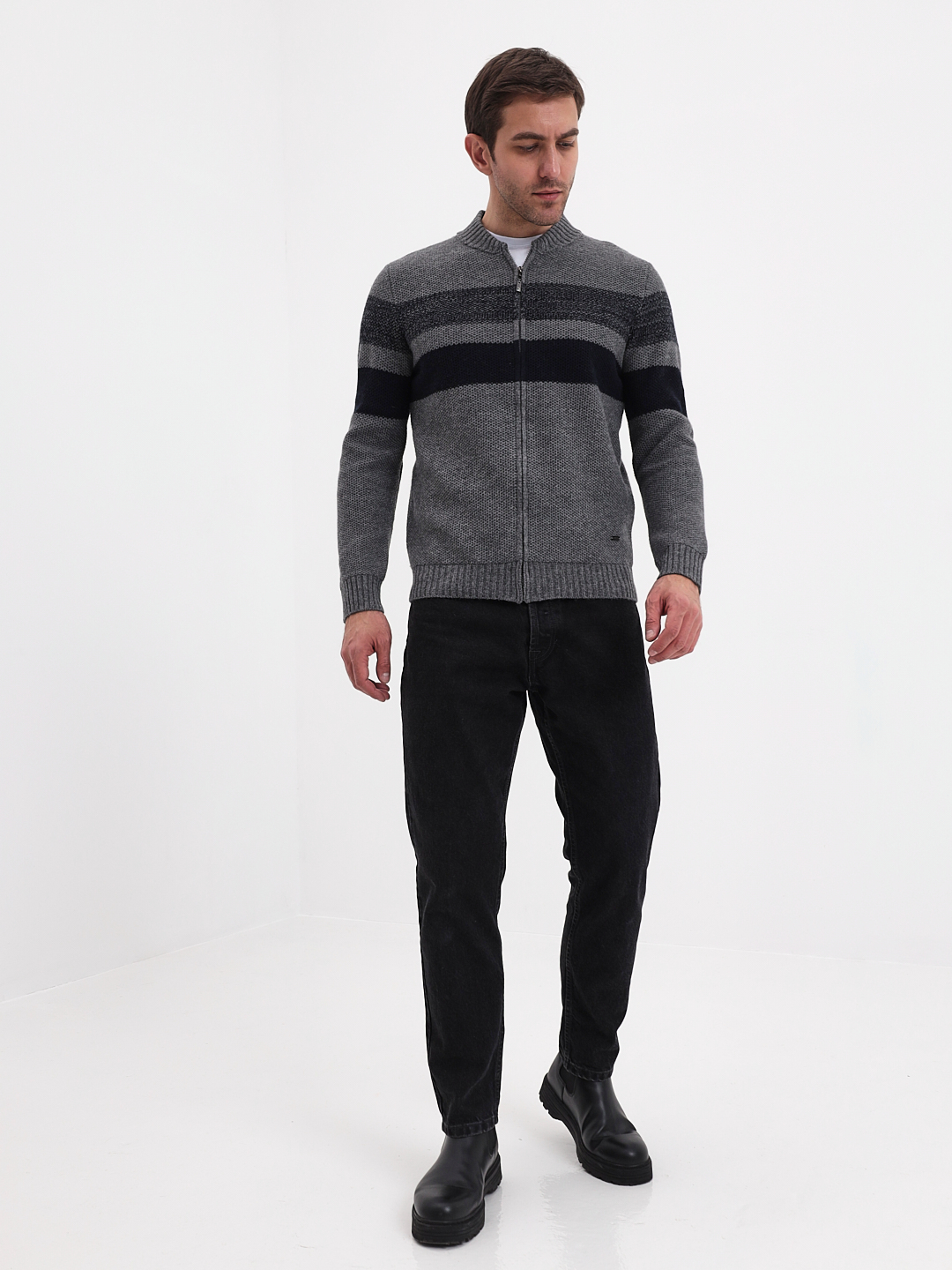 G139-полосы D2 (св.серый) Жакет мужской